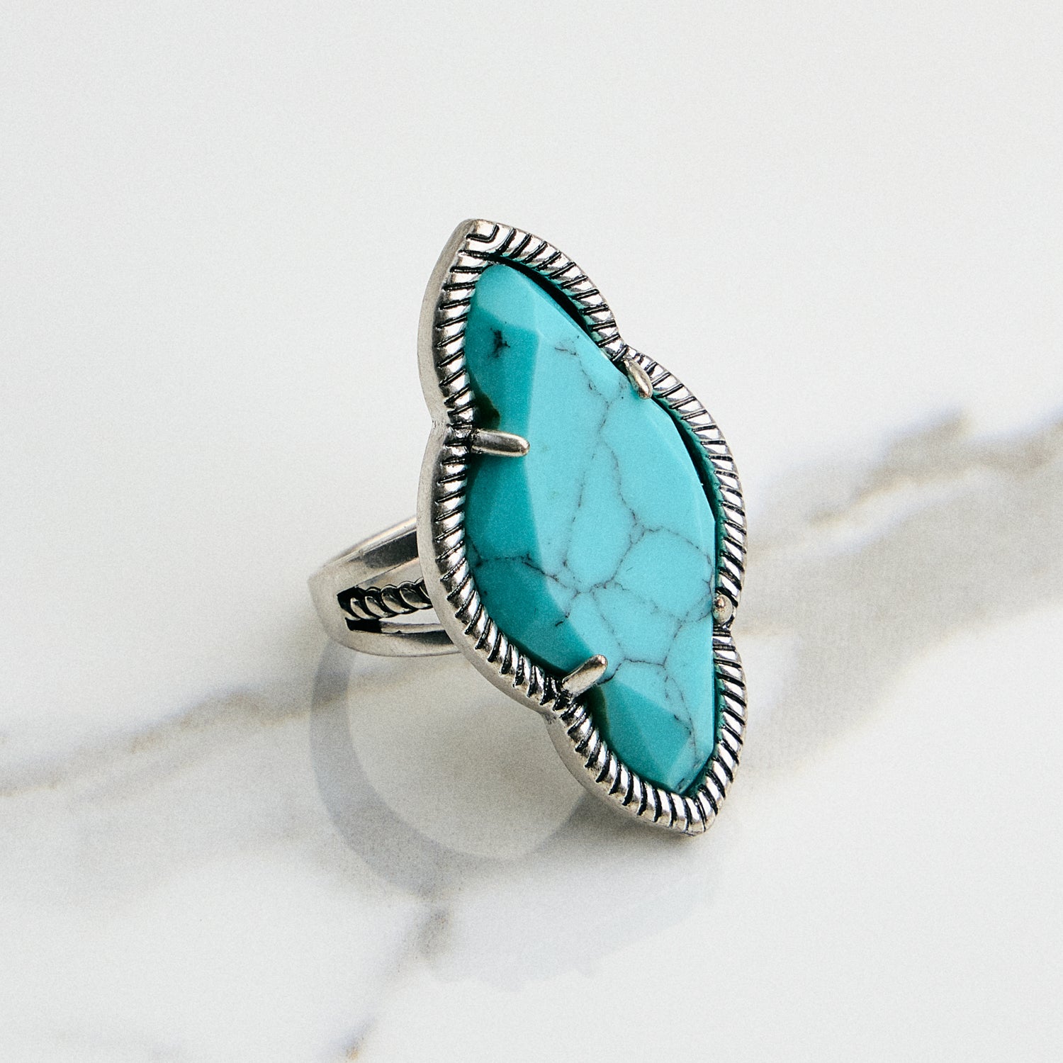 Marquise Natural Turquoise Ring