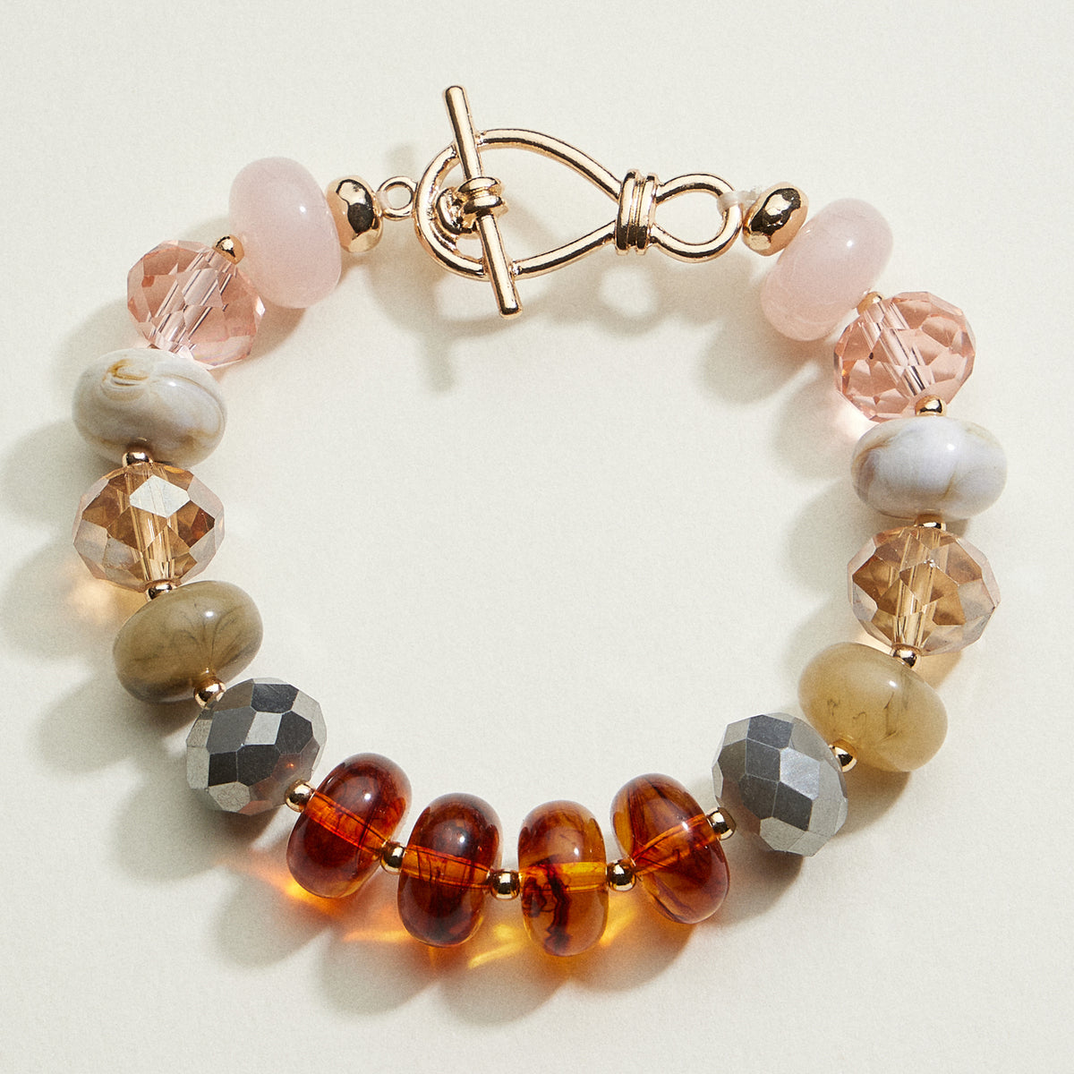 Multicolored Bead Toggle Stretch Bracelet | Beaded Jewelry