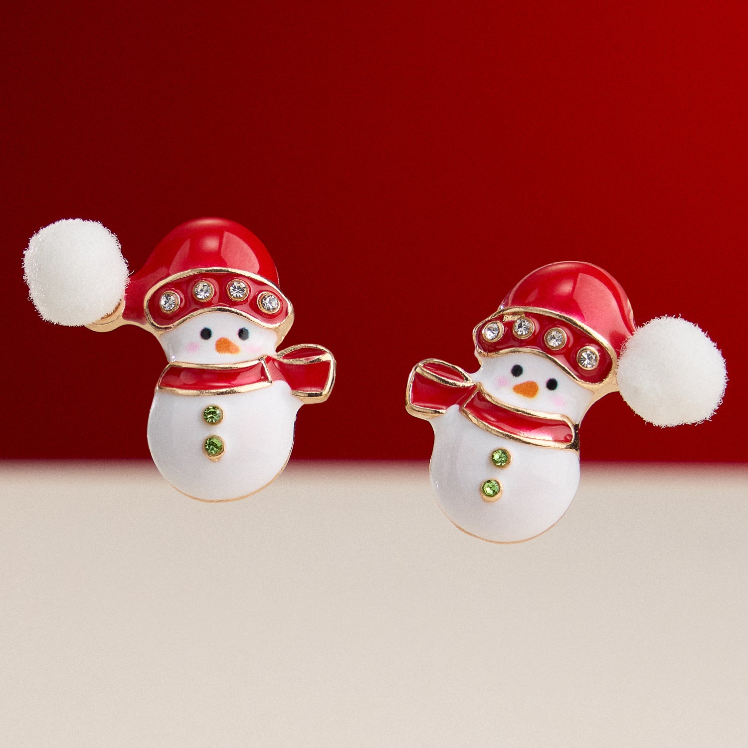 Winter Snowman Stud Earrings with Titanium Posts