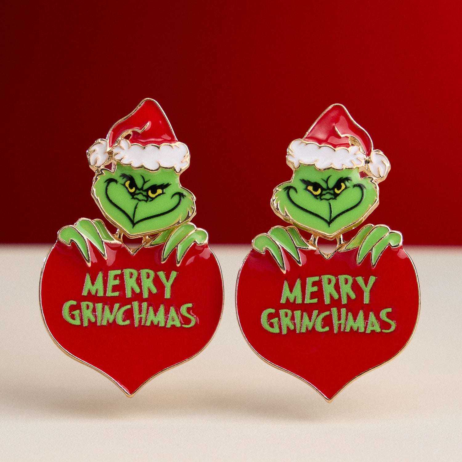 Holiday Monster Heart Earrings with Titanium Posts