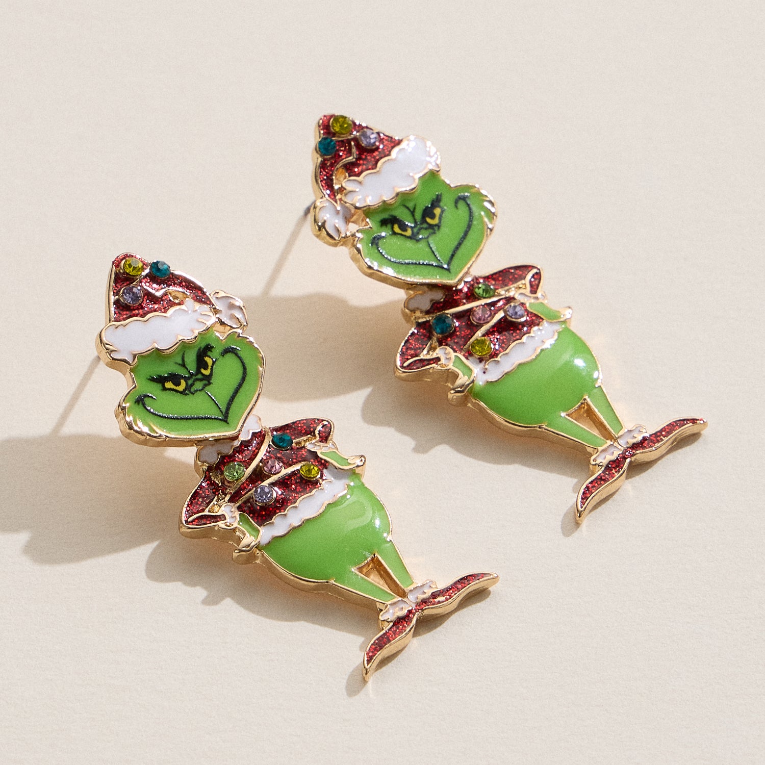 Emerald Holiday Creature Earrings