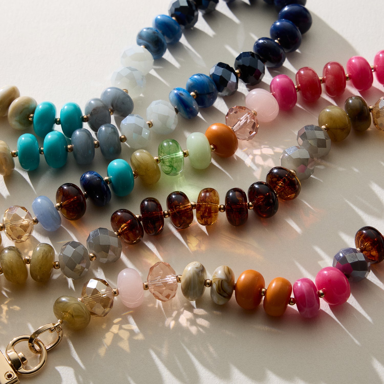 Mixed Bead Bag Keychain with Gold Clasps