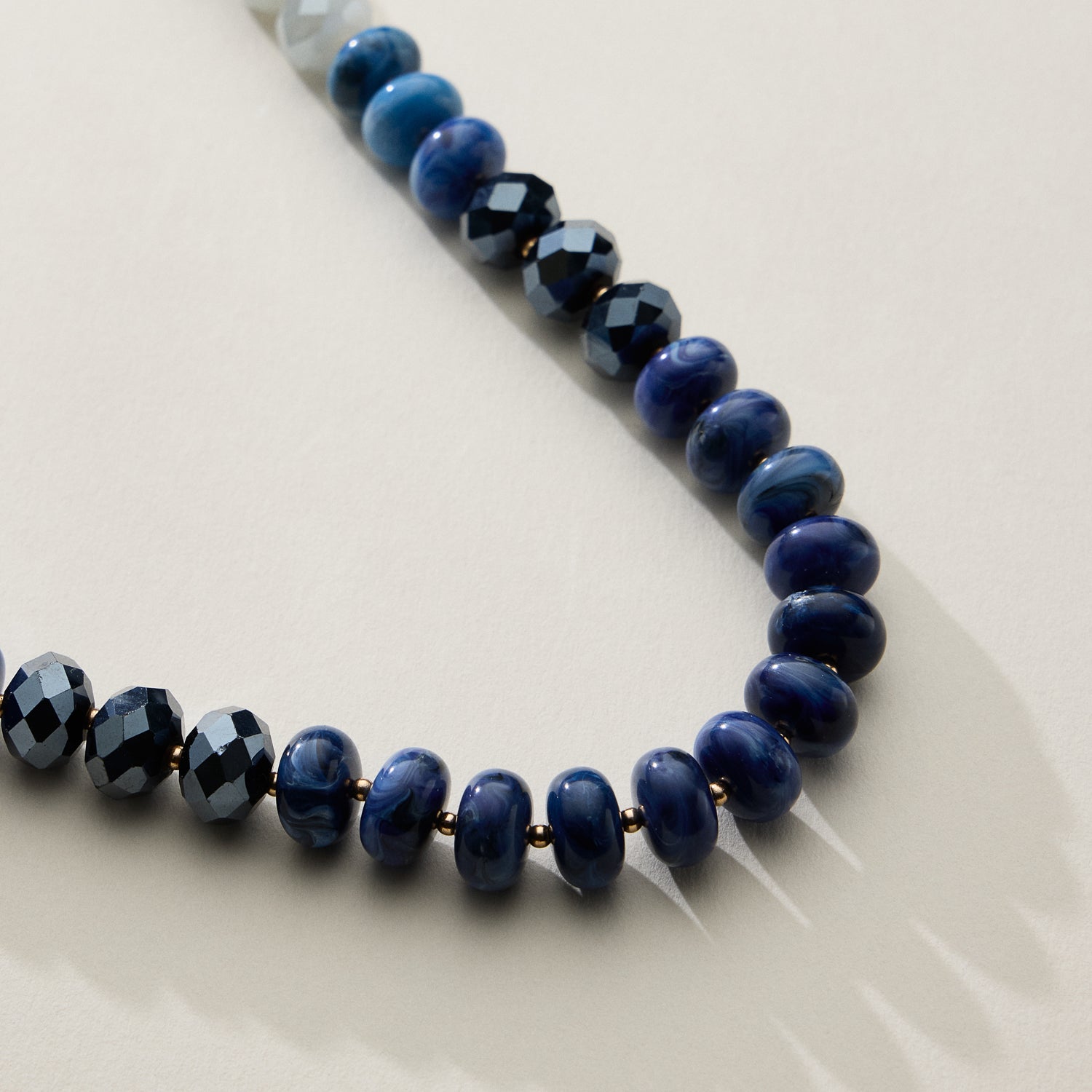 Mixed Bead Short Necklace with Adjustable Length