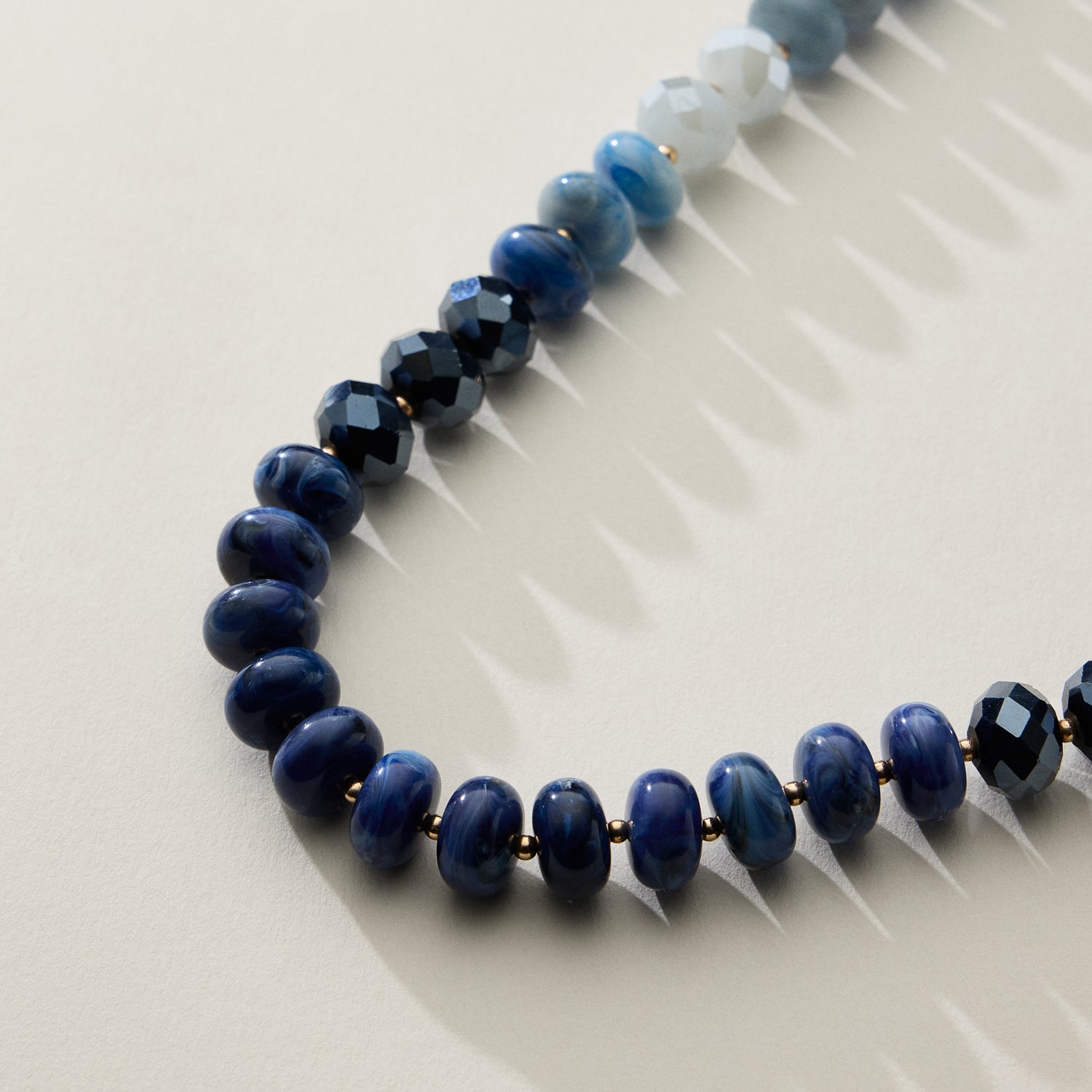 Mixed Bead Short Necklace with Adjustable Length