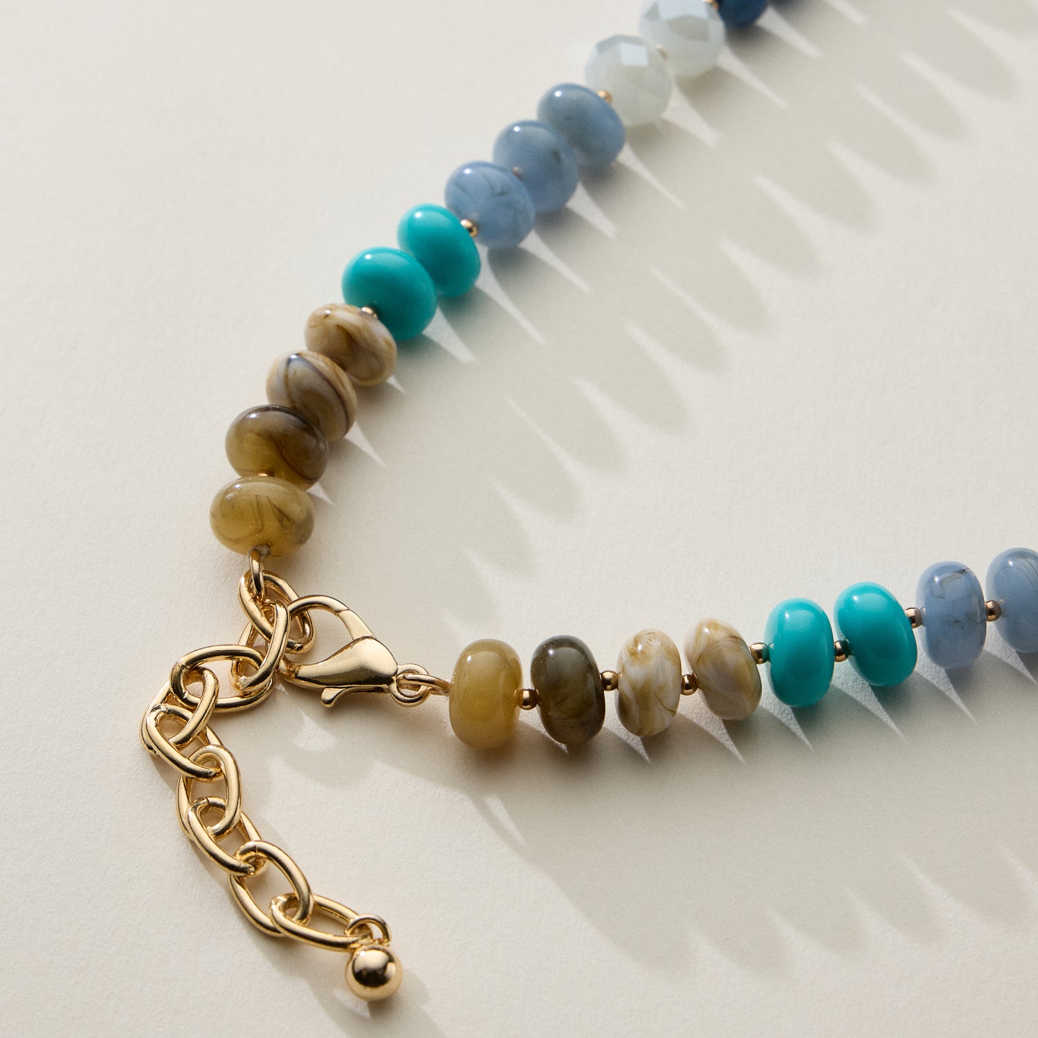 Mixed Bead Short Necklace with Adjustable Length