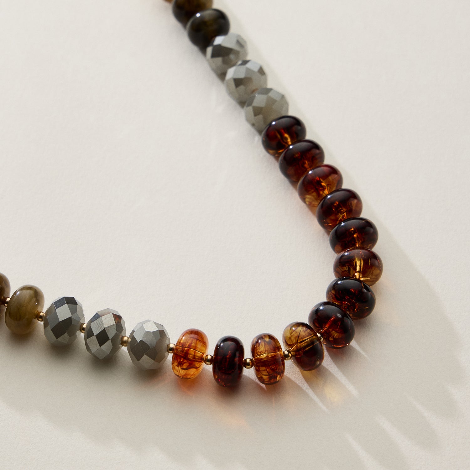 Mixed Bead Short Necklace with Adjustable Length