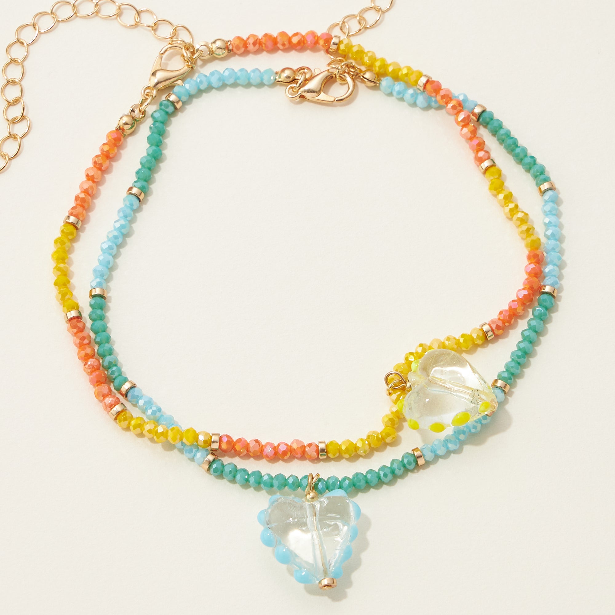 Heart Glass Beaded Anklet