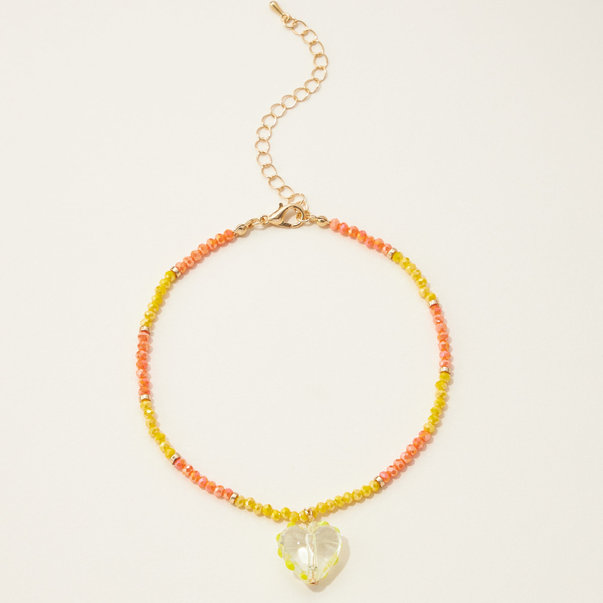 Heart Glass Beaded Anklet