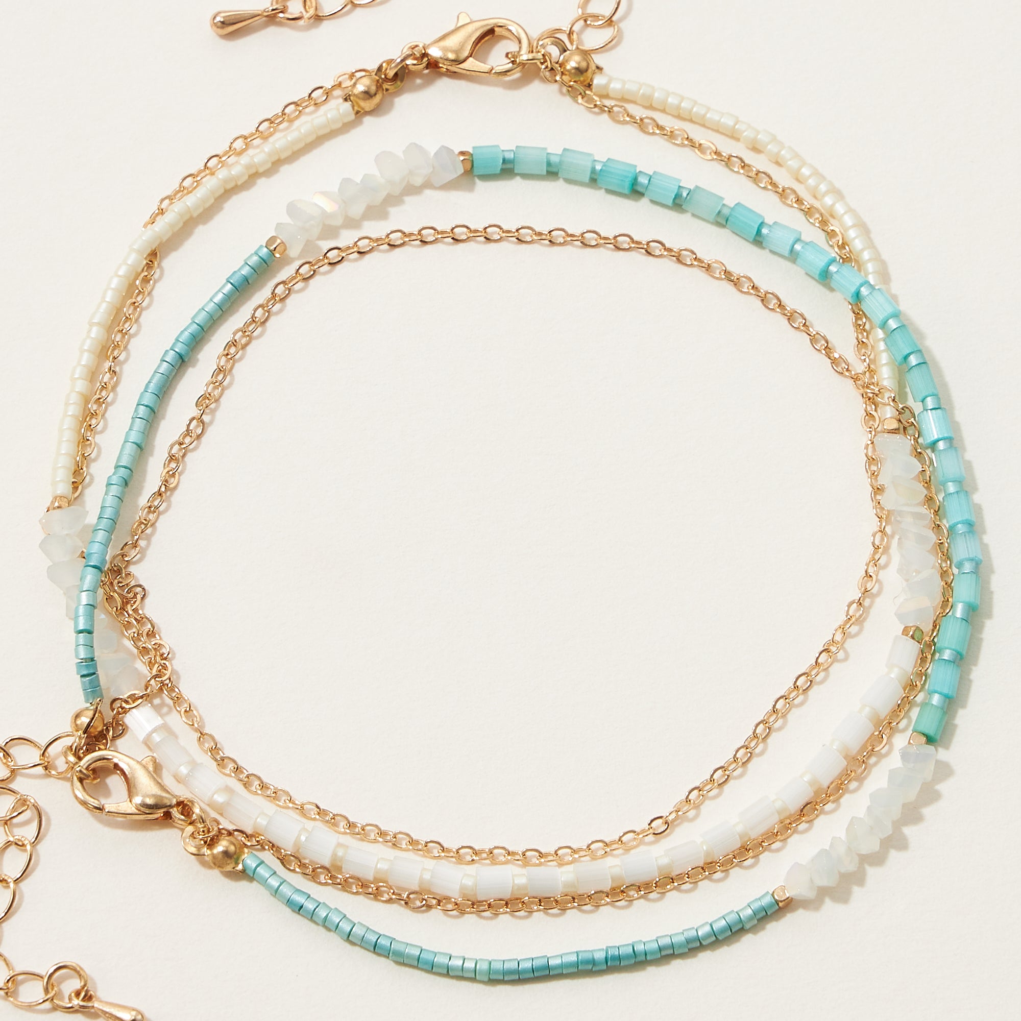 Glass Bead Layered Anklet