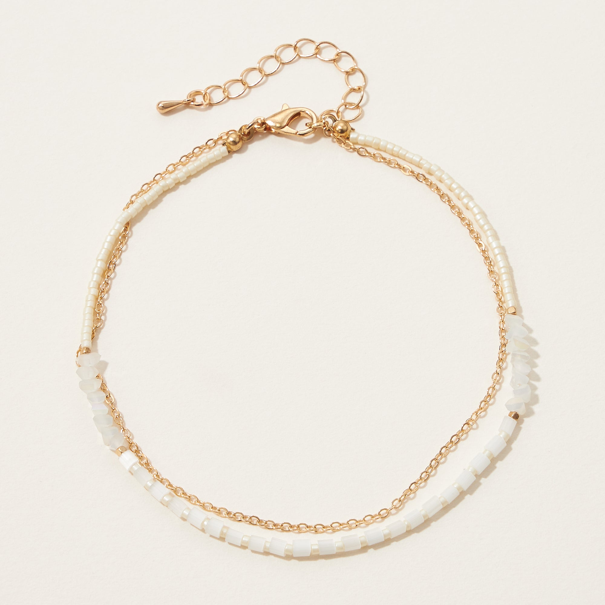 Glass Bead Layered Anklet