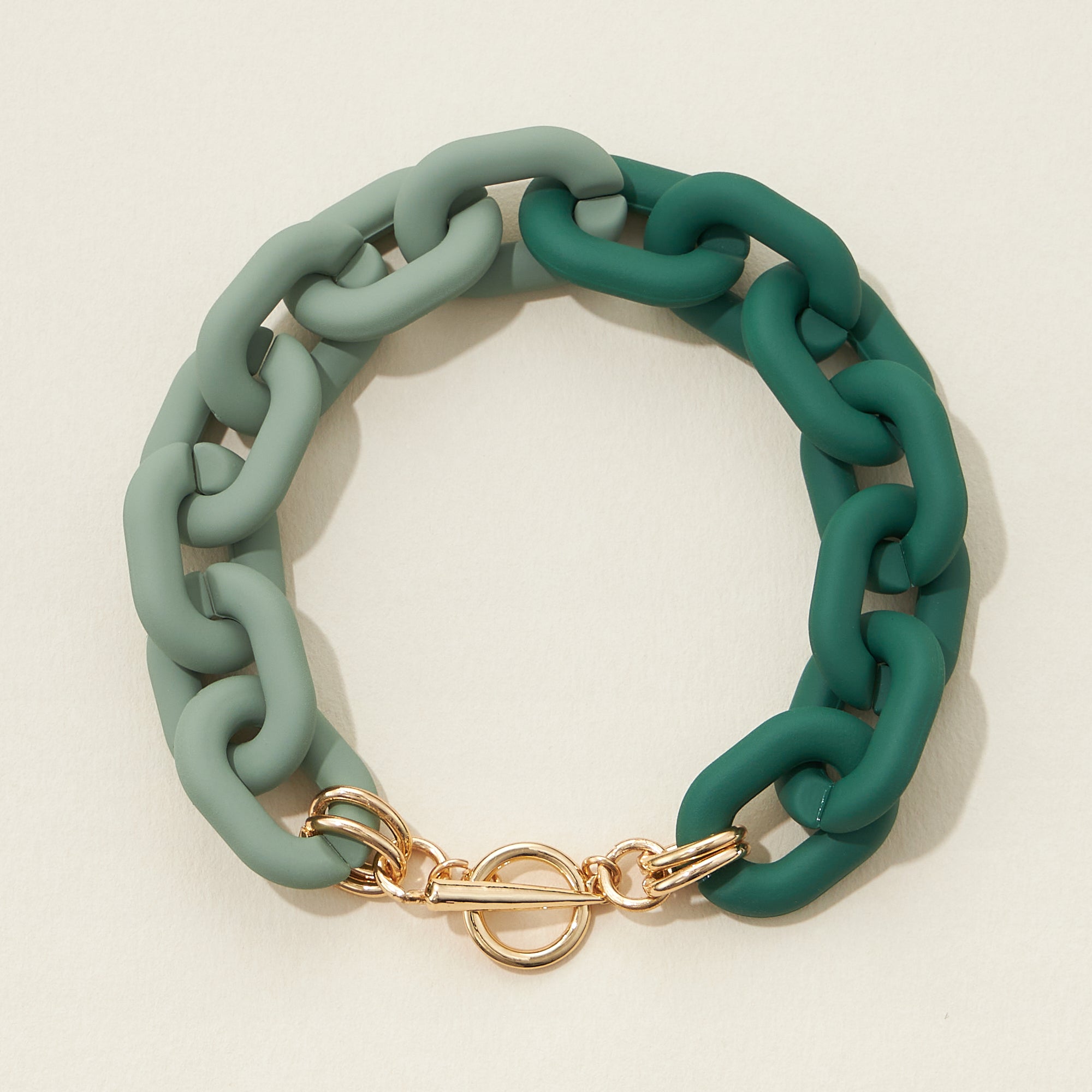 Chunky Colorful Chain Link Bracelet with Gold Clasp