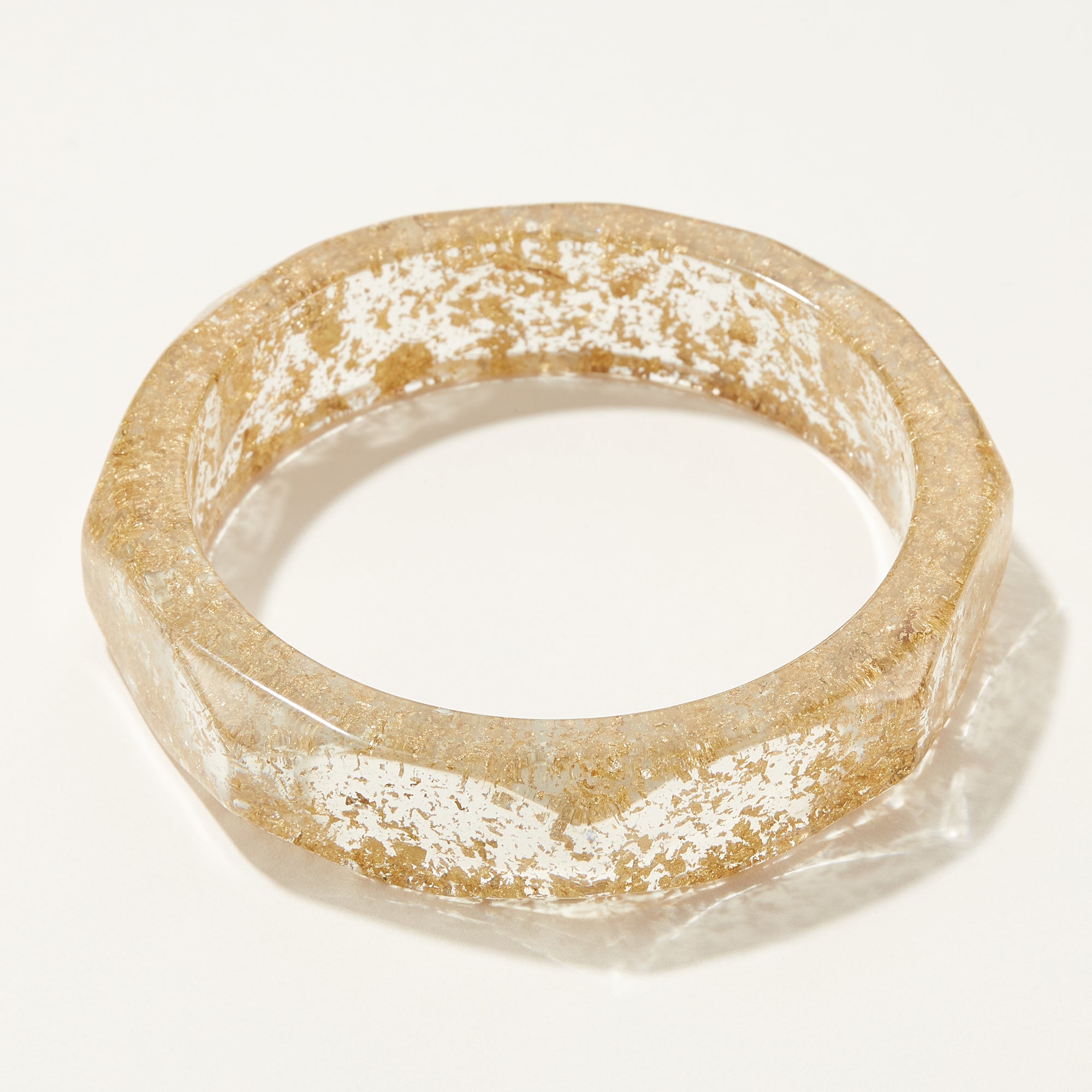 Oversized Octagon Resin Bangle Bracelet