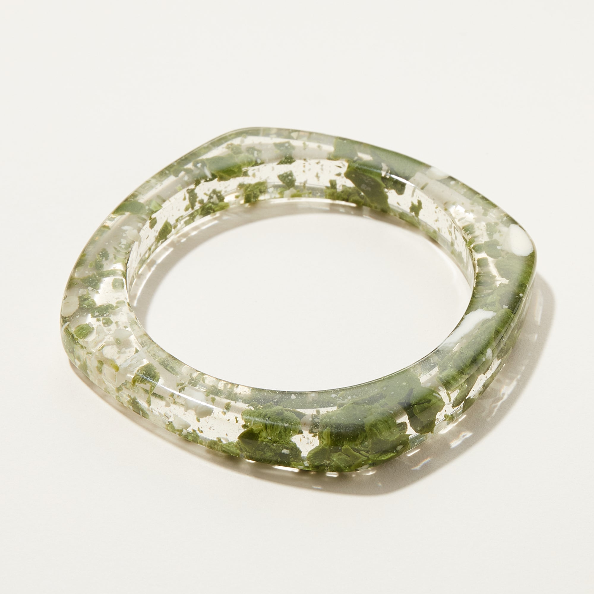 Color Powder Square Resin Bangle Bracelet