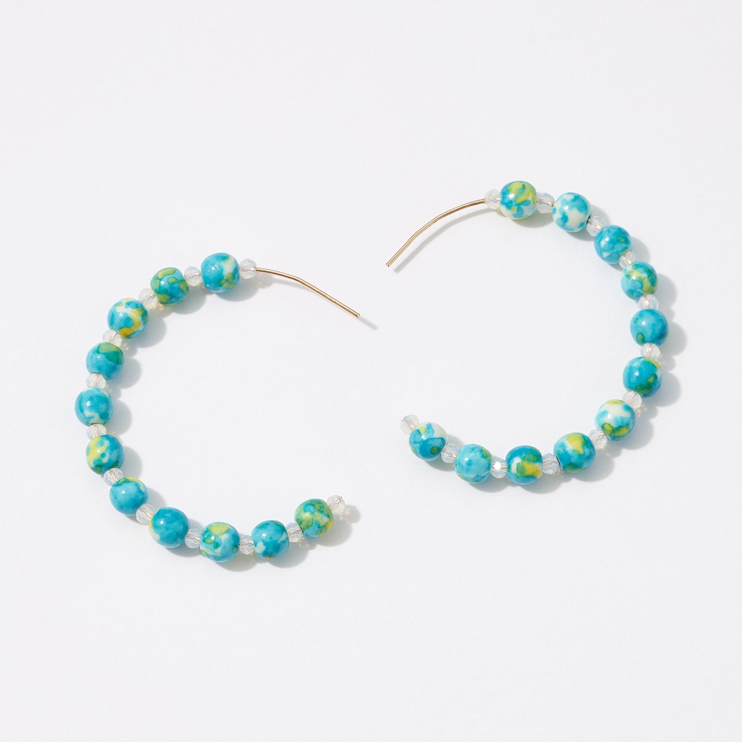 Natural Stone Hoop Earrings