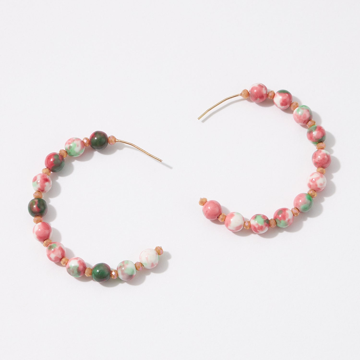 Natural Stone Hoop Earrings