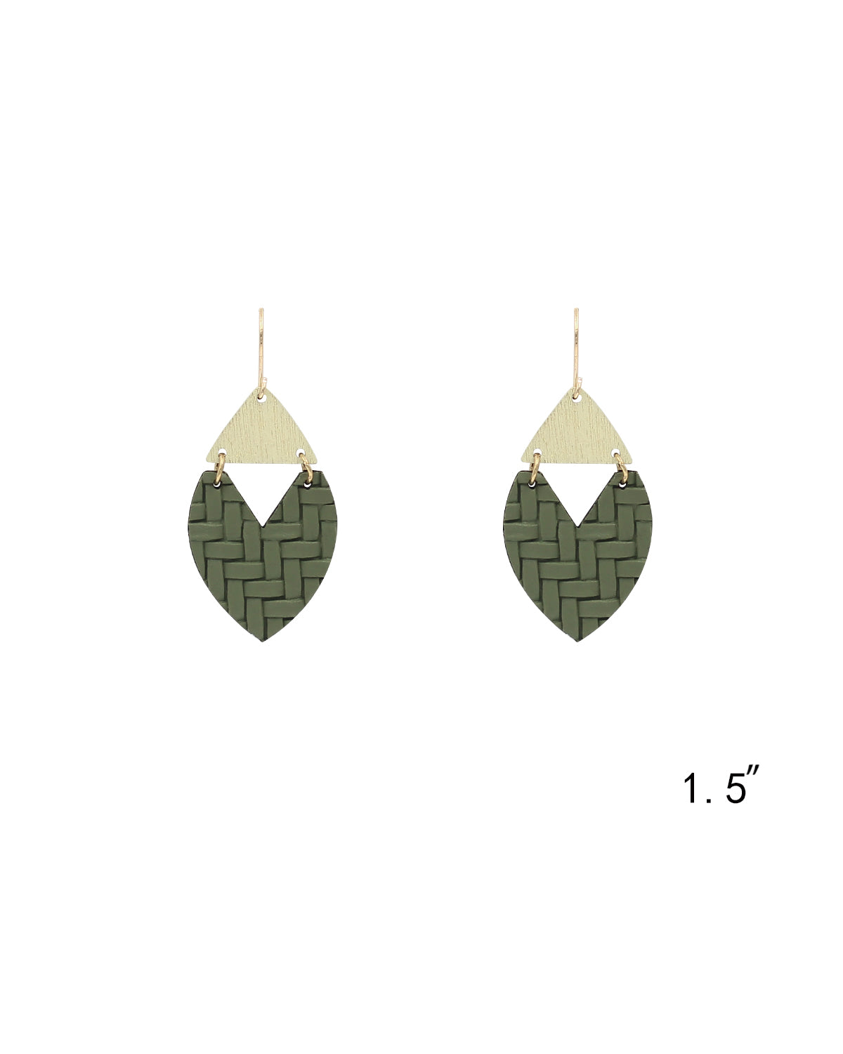 Textured Leather & Wood Earrings