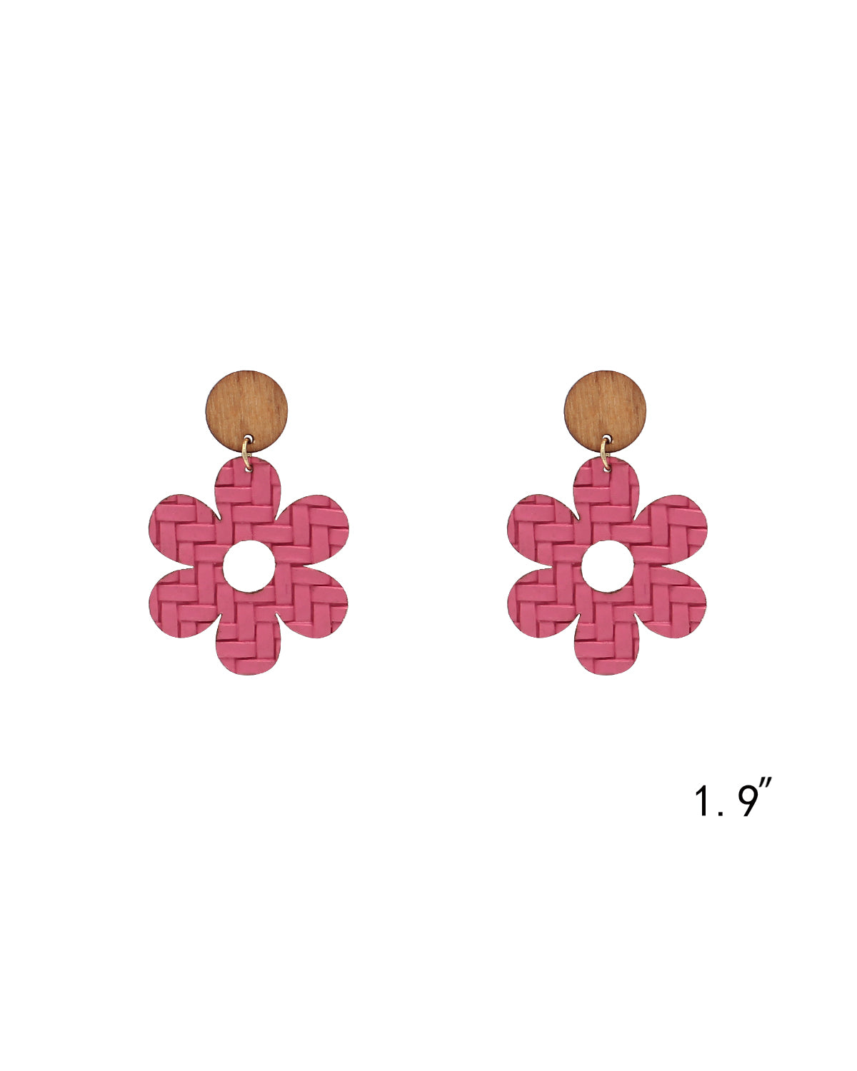 Textured Leather Flower Earrings