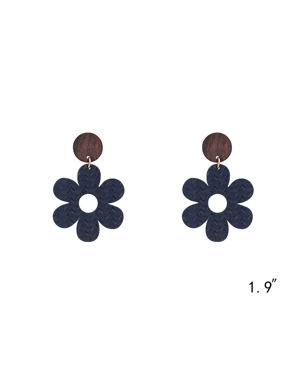 Textured Leather Flower Earrings