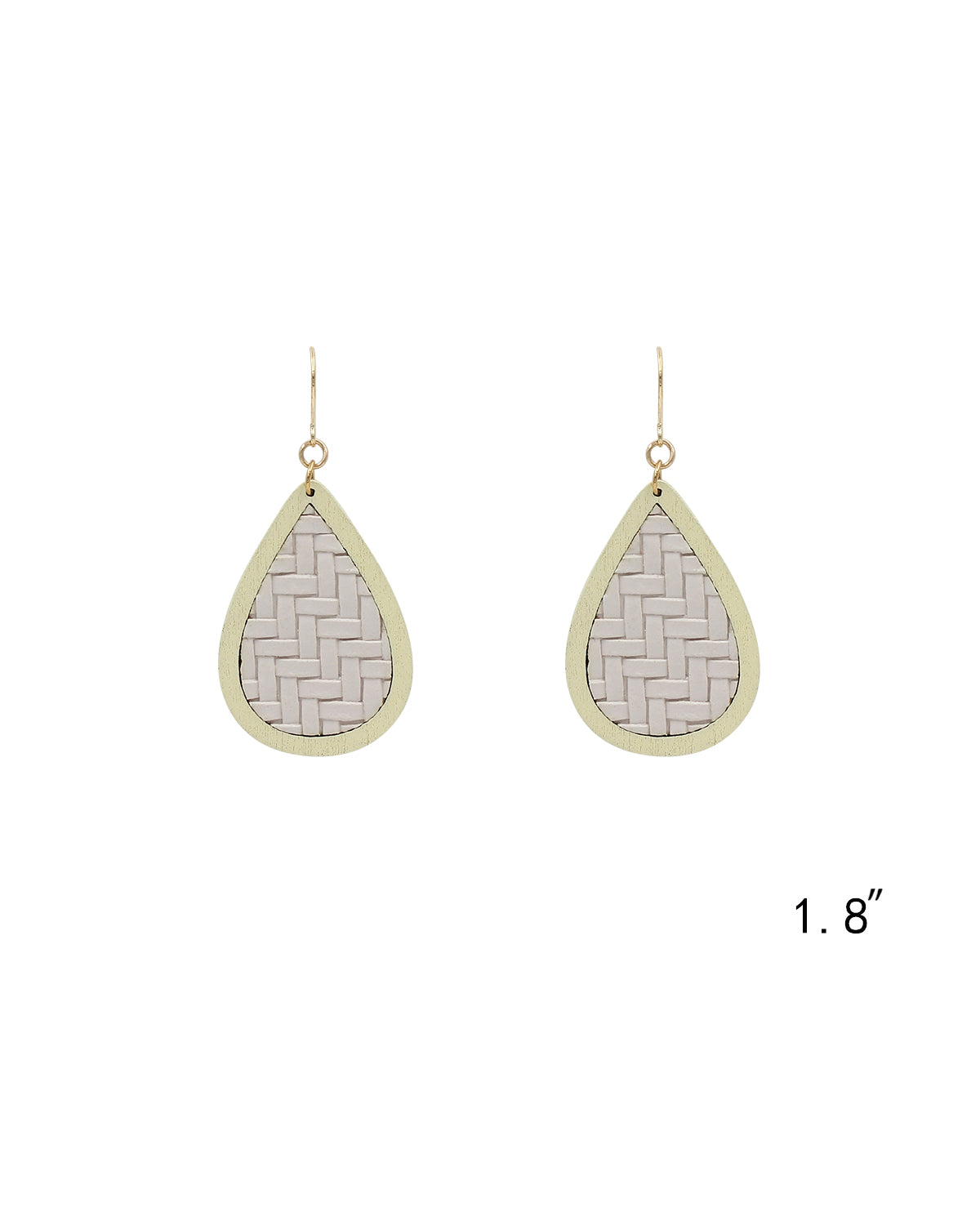 Textured Leather & Wood Teardrop Earrings