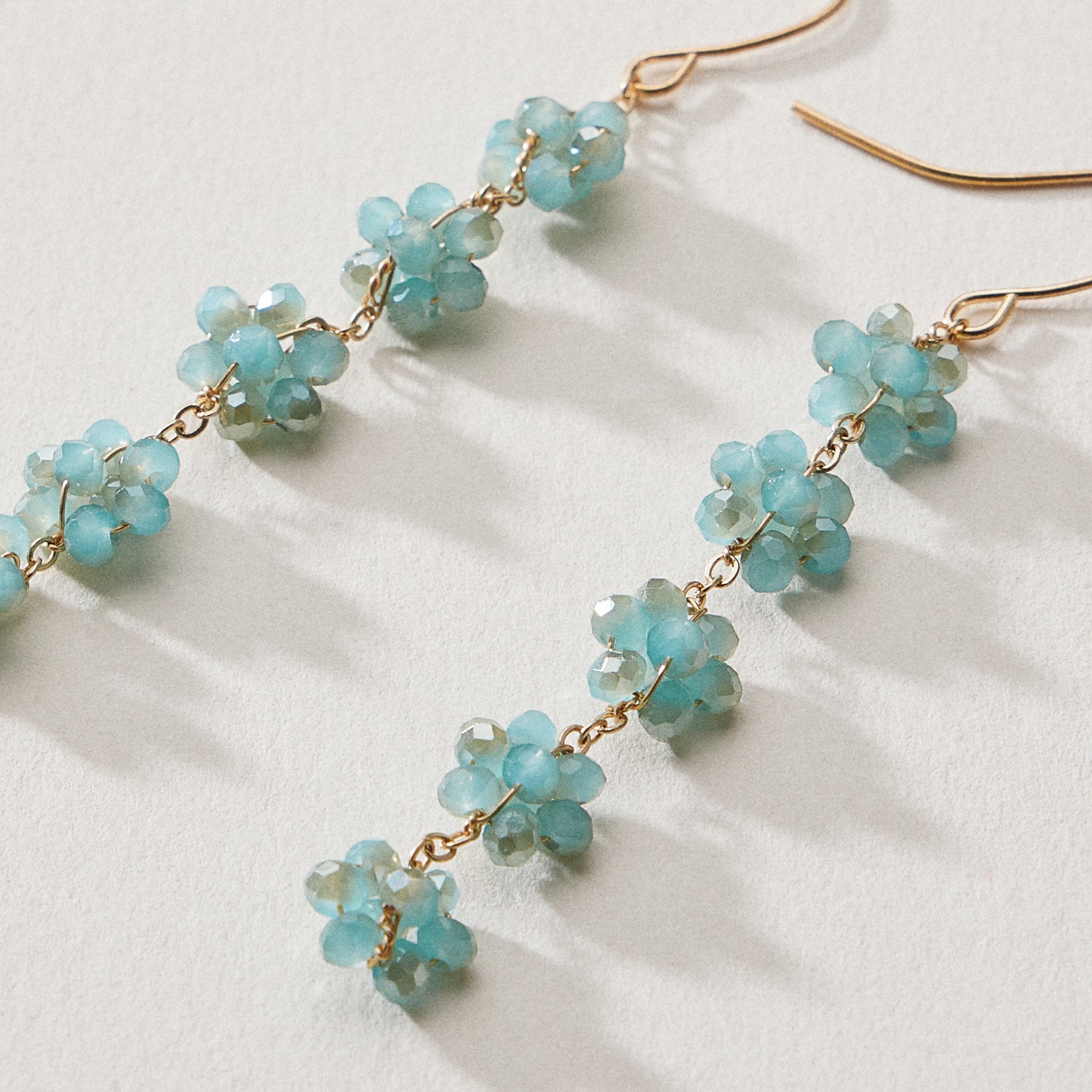 Crystal Cluster Drop Earrings – Beaded Dangle Style