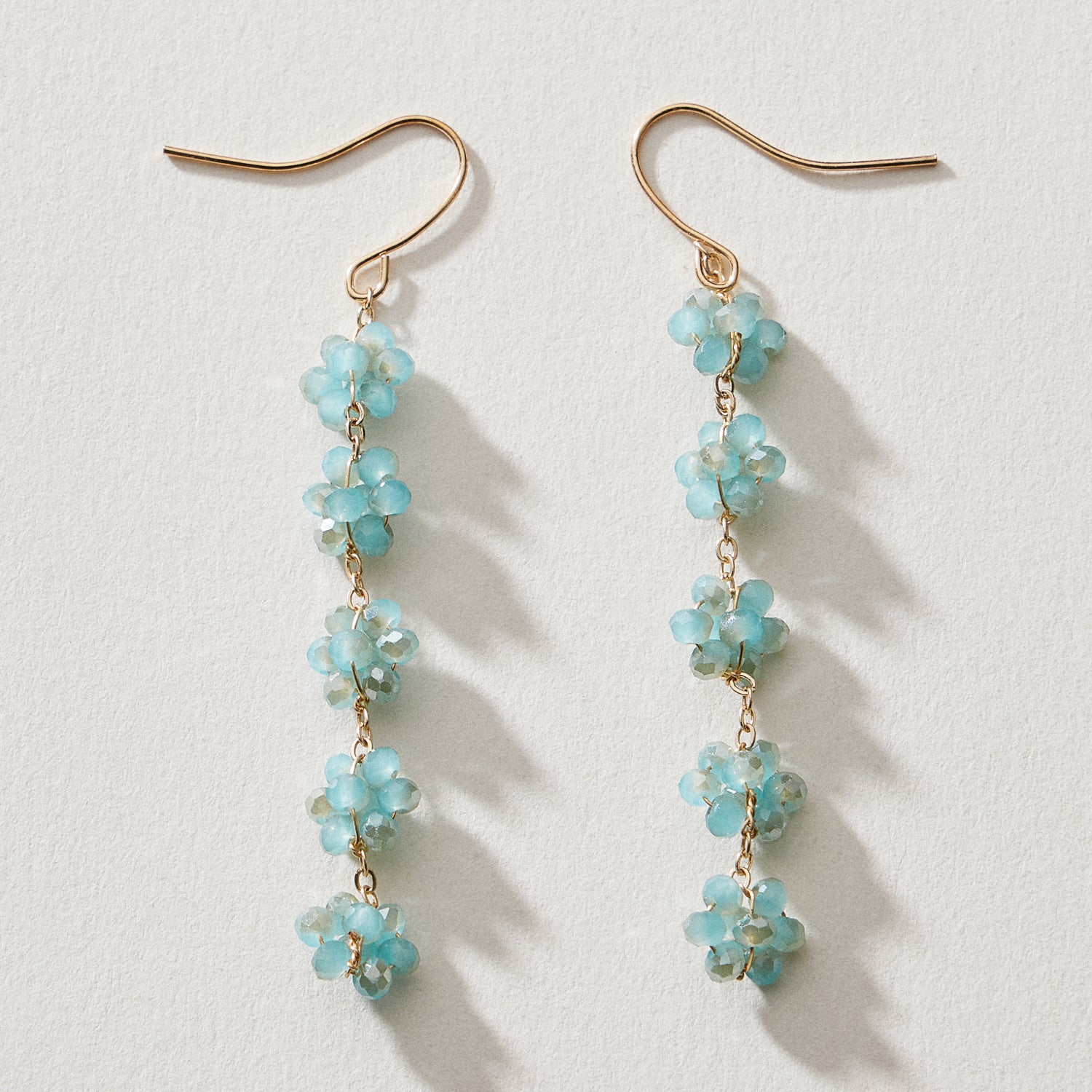 Crystal Cluster Drop Earrings – Beaded Dangle Style