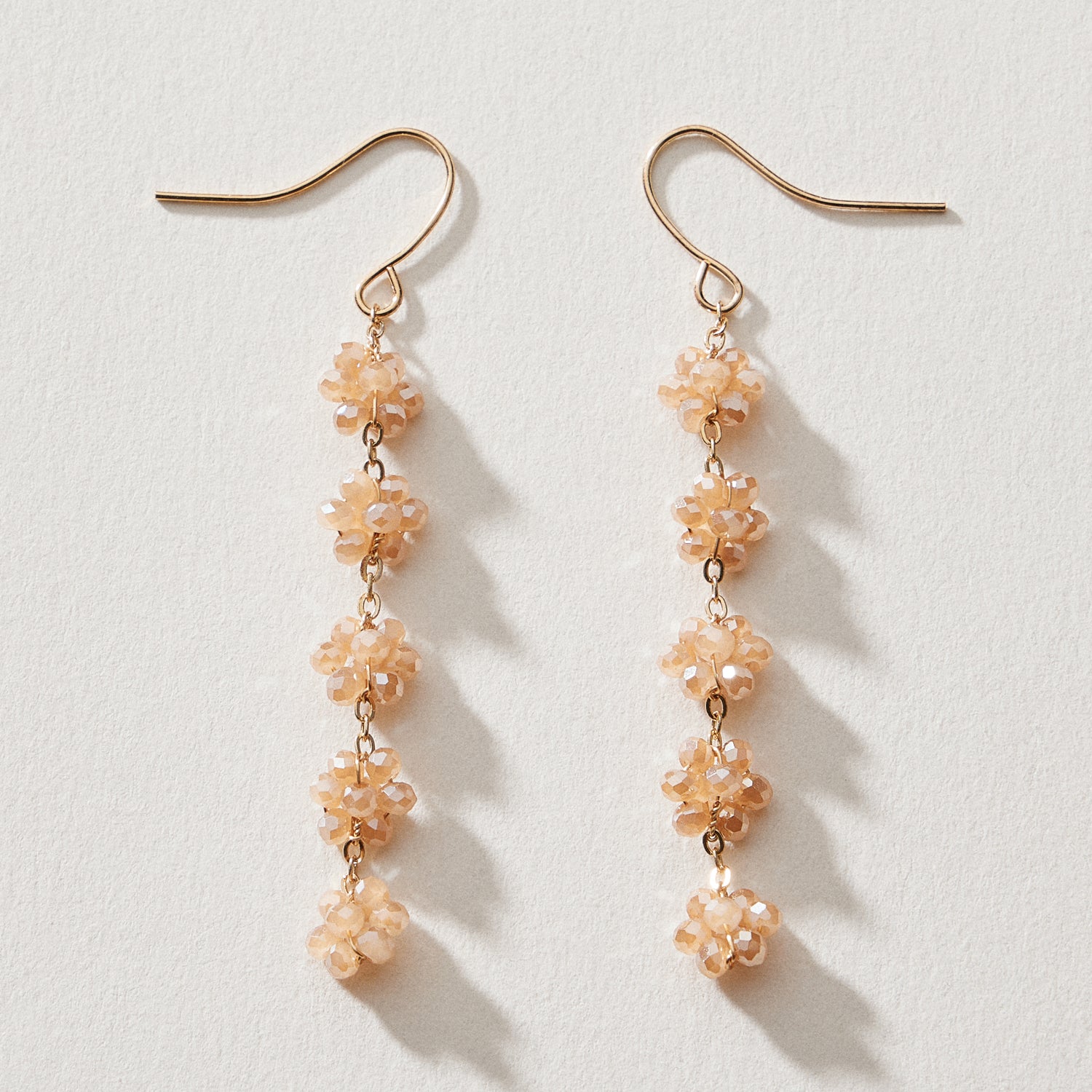 Crystal Cluster Drop Earrings – Beaded Dangle Style