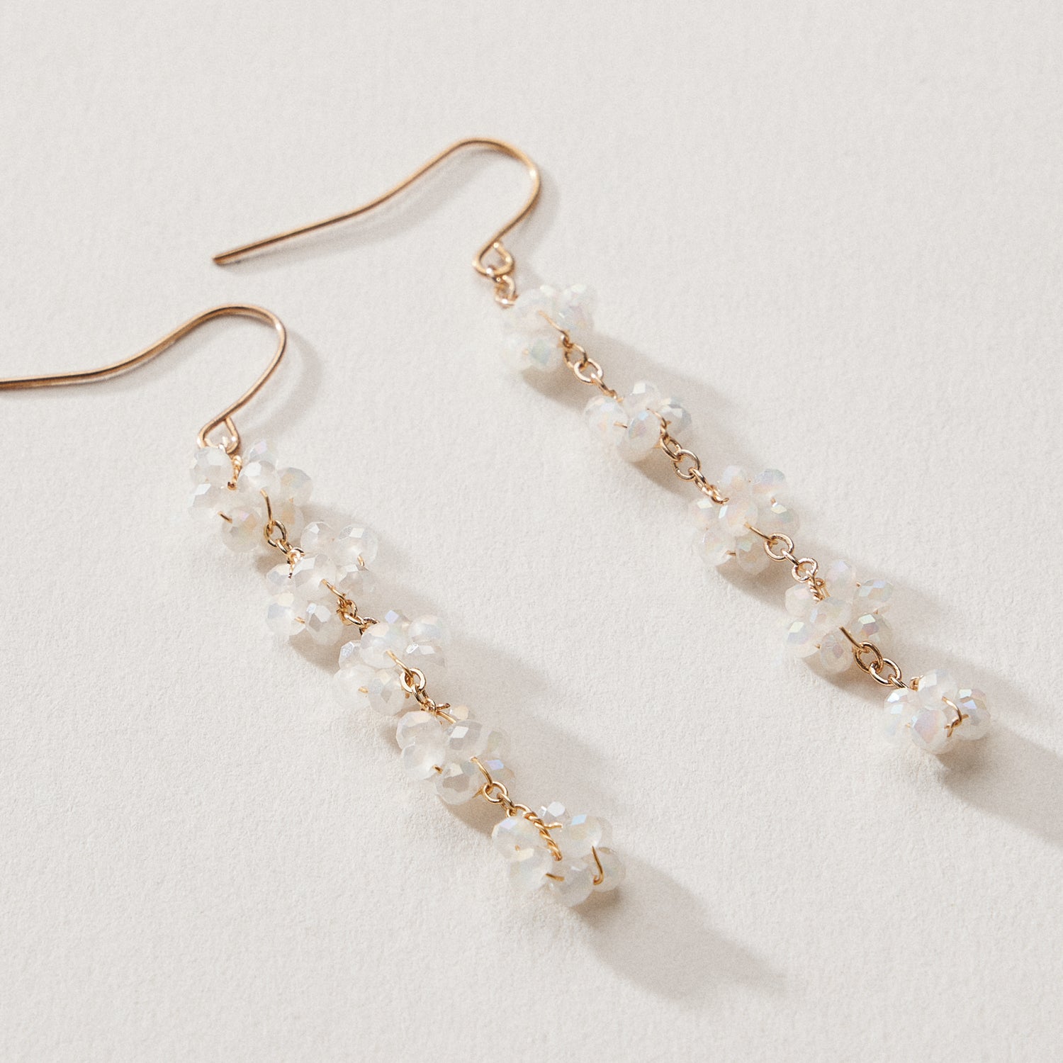 Crystal Cluster Drop Earrings – Beaded Dangle Style