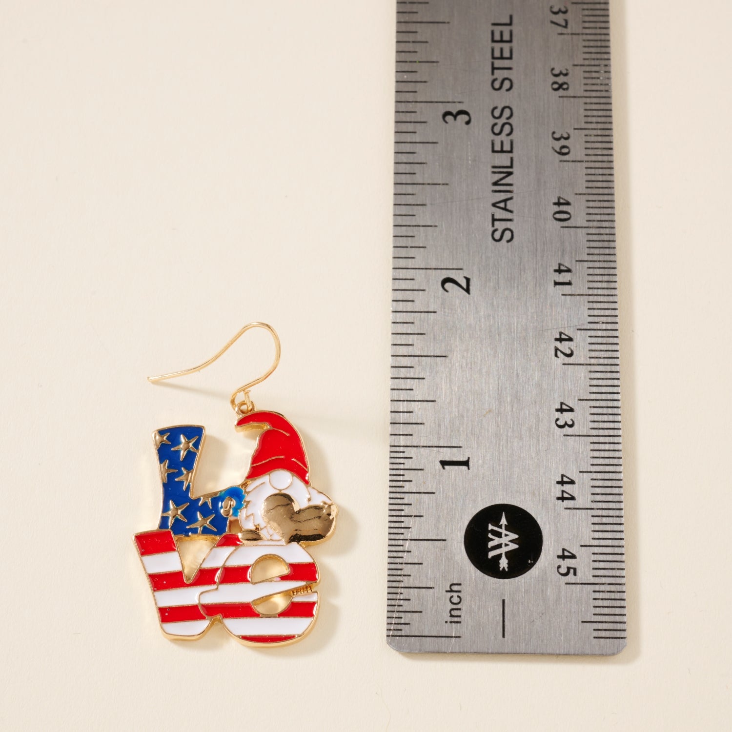 USA Flag Love Dangle Earrings