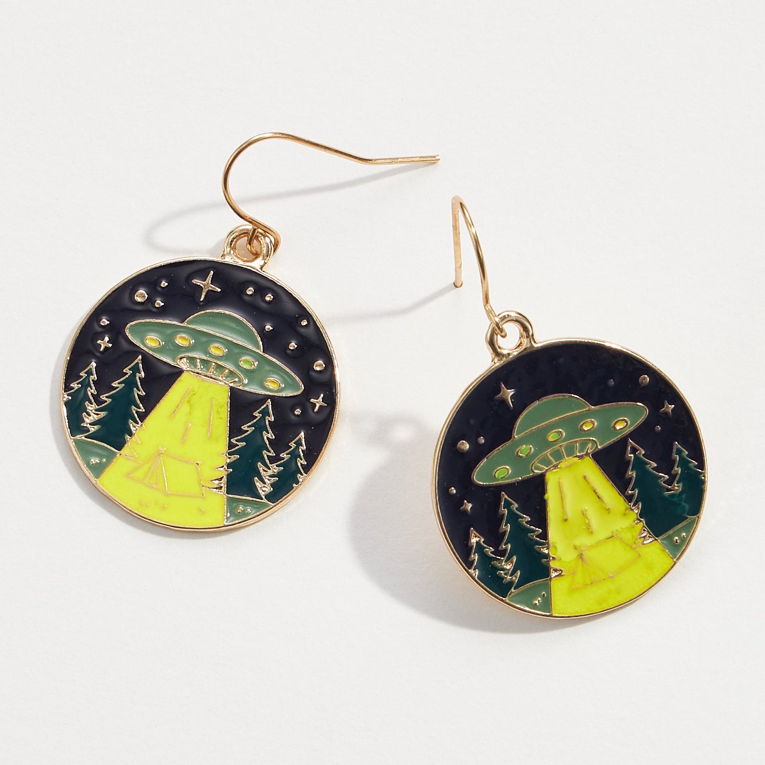UFO Camper Enamel Drop Earrings