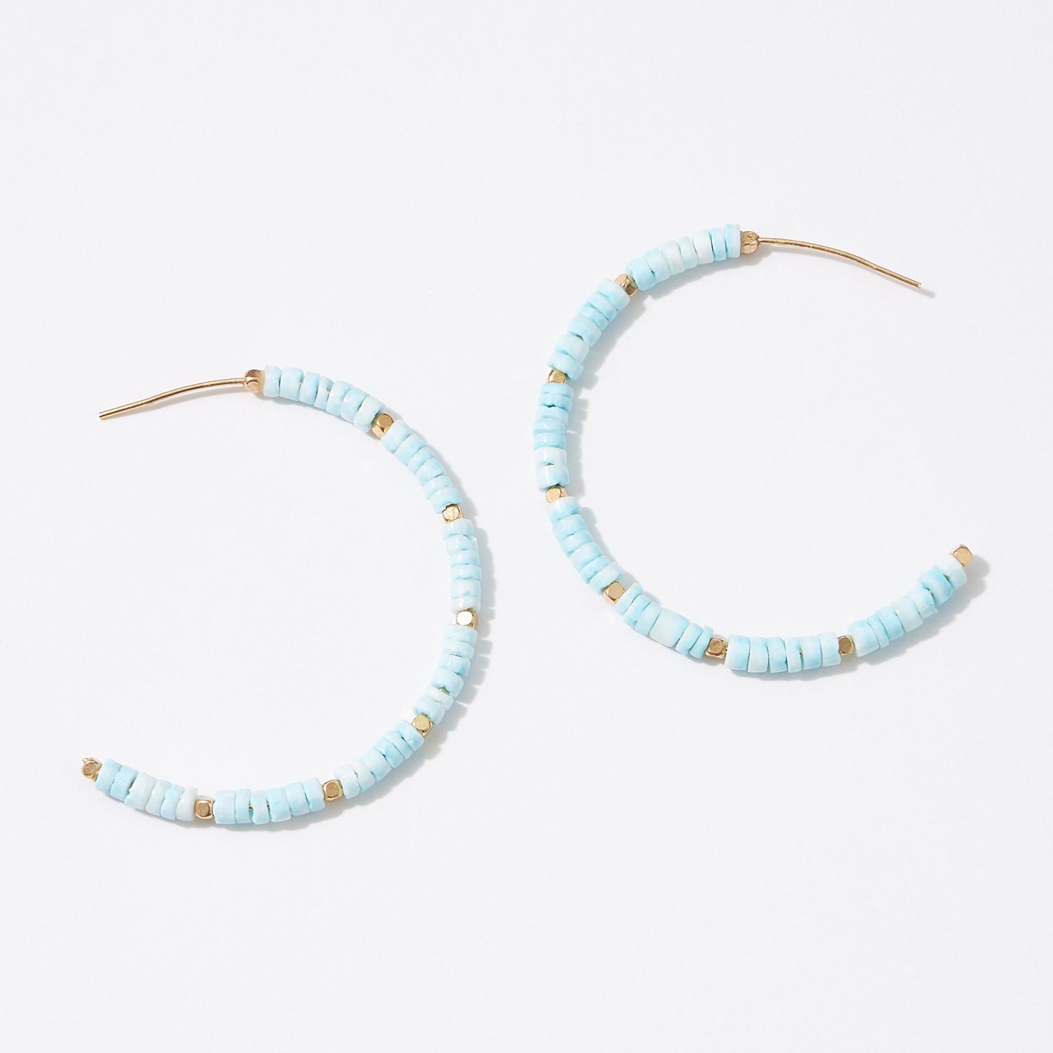 Heishe Shell Hoop Earring