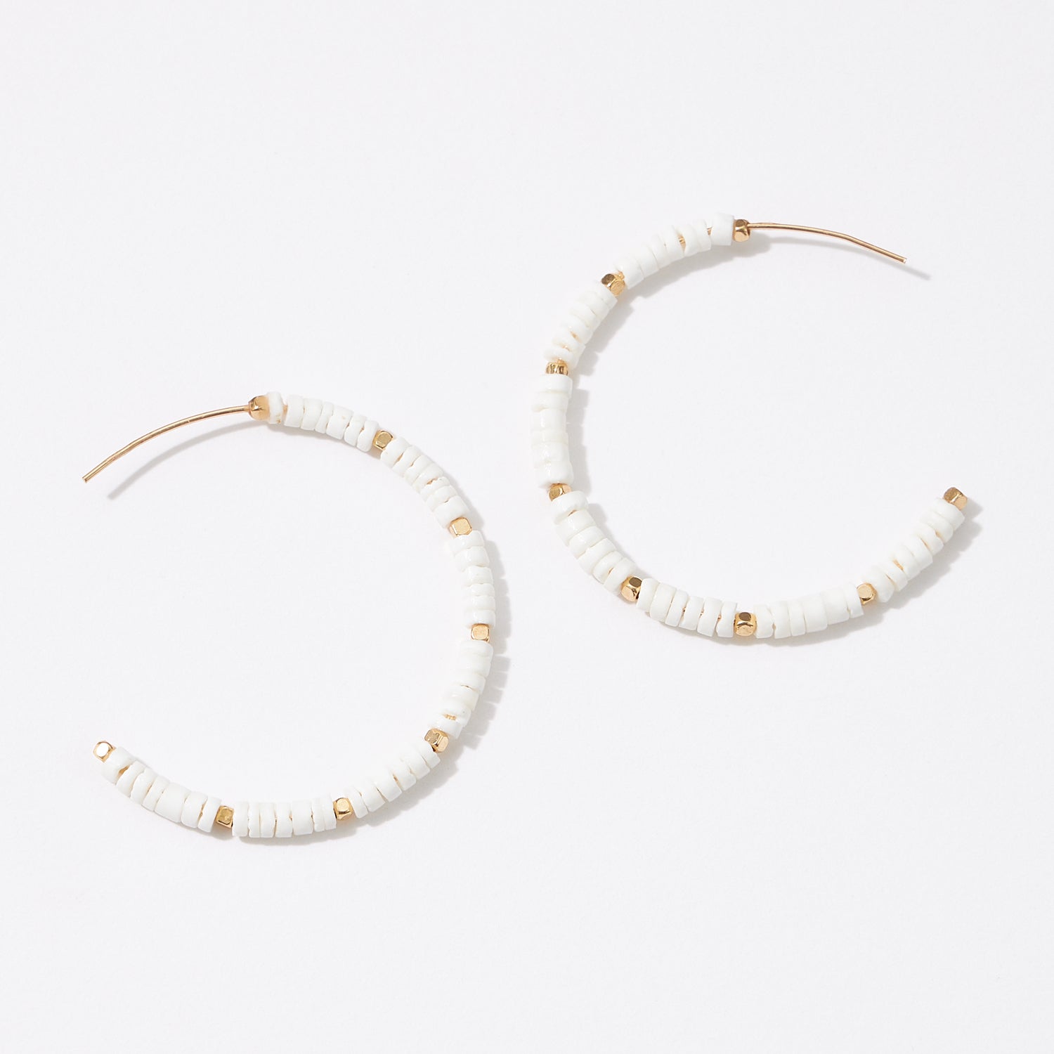 Heishe Shell Hoop Earring