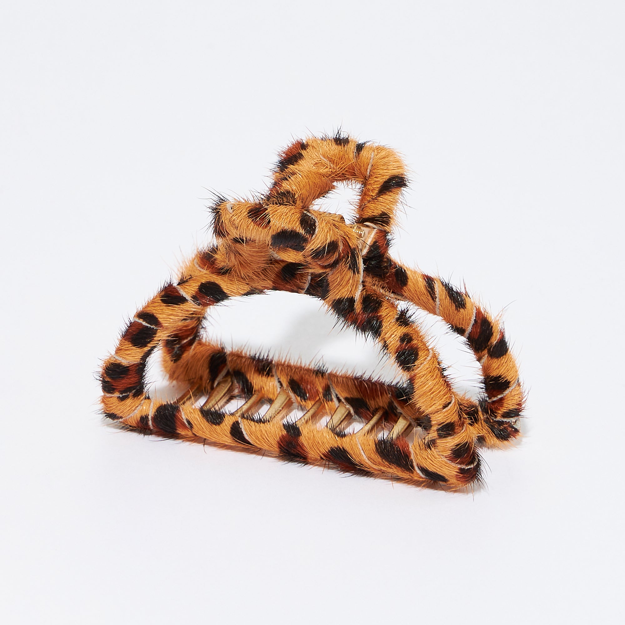 Genuine Leather Half Moon Claw Hair Clips