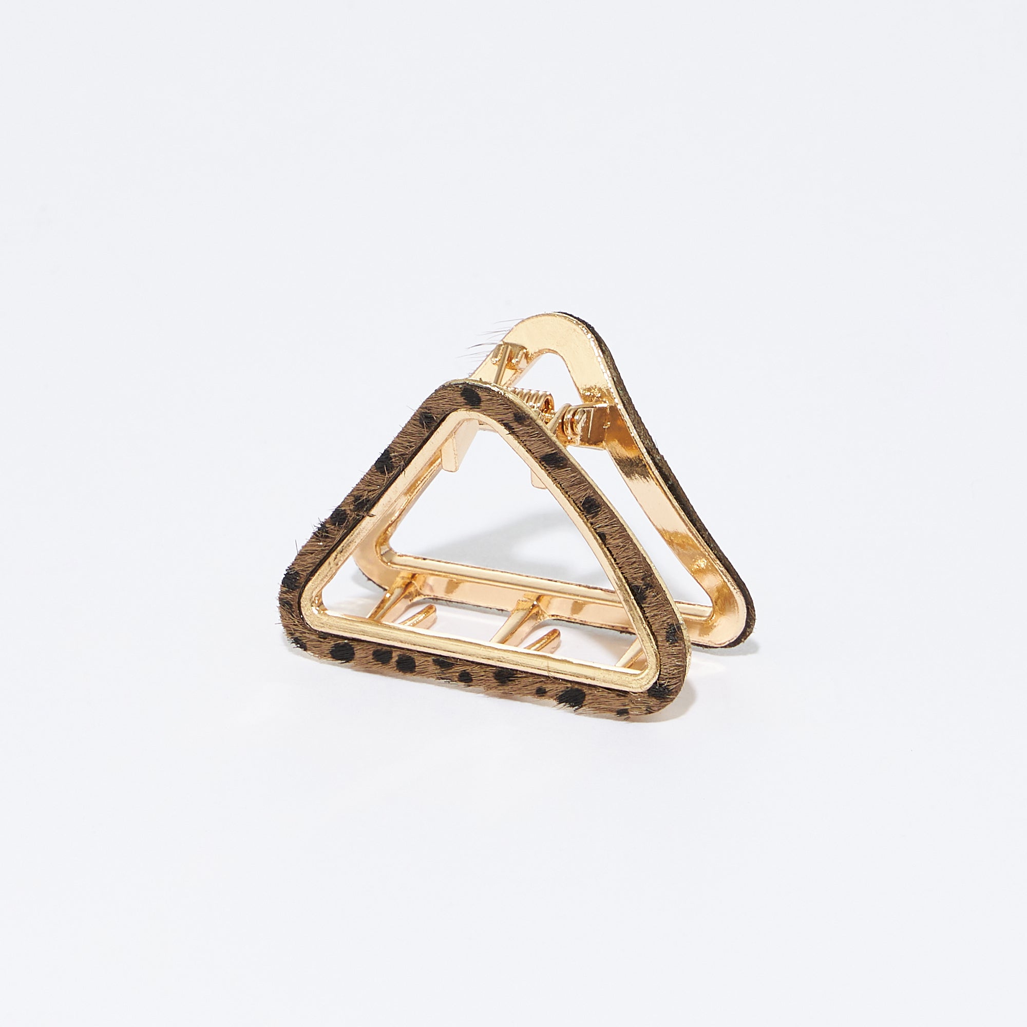Genuine Leather Small Triangle Claw Hair Clips