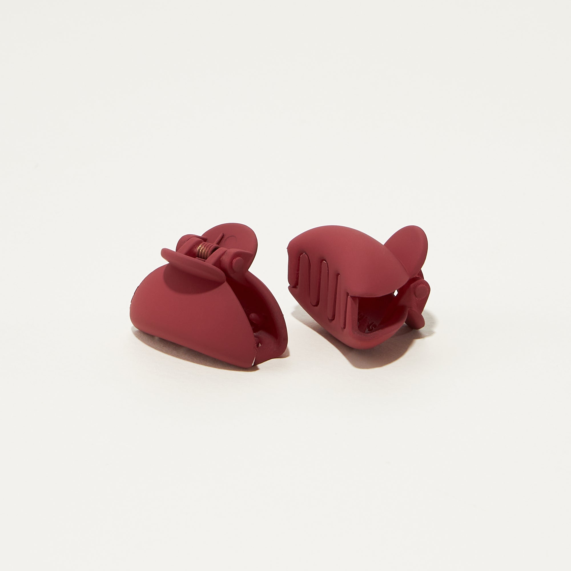 2 Pcs Set Rubber Coated Mini Half Moon Hair Claw Clips