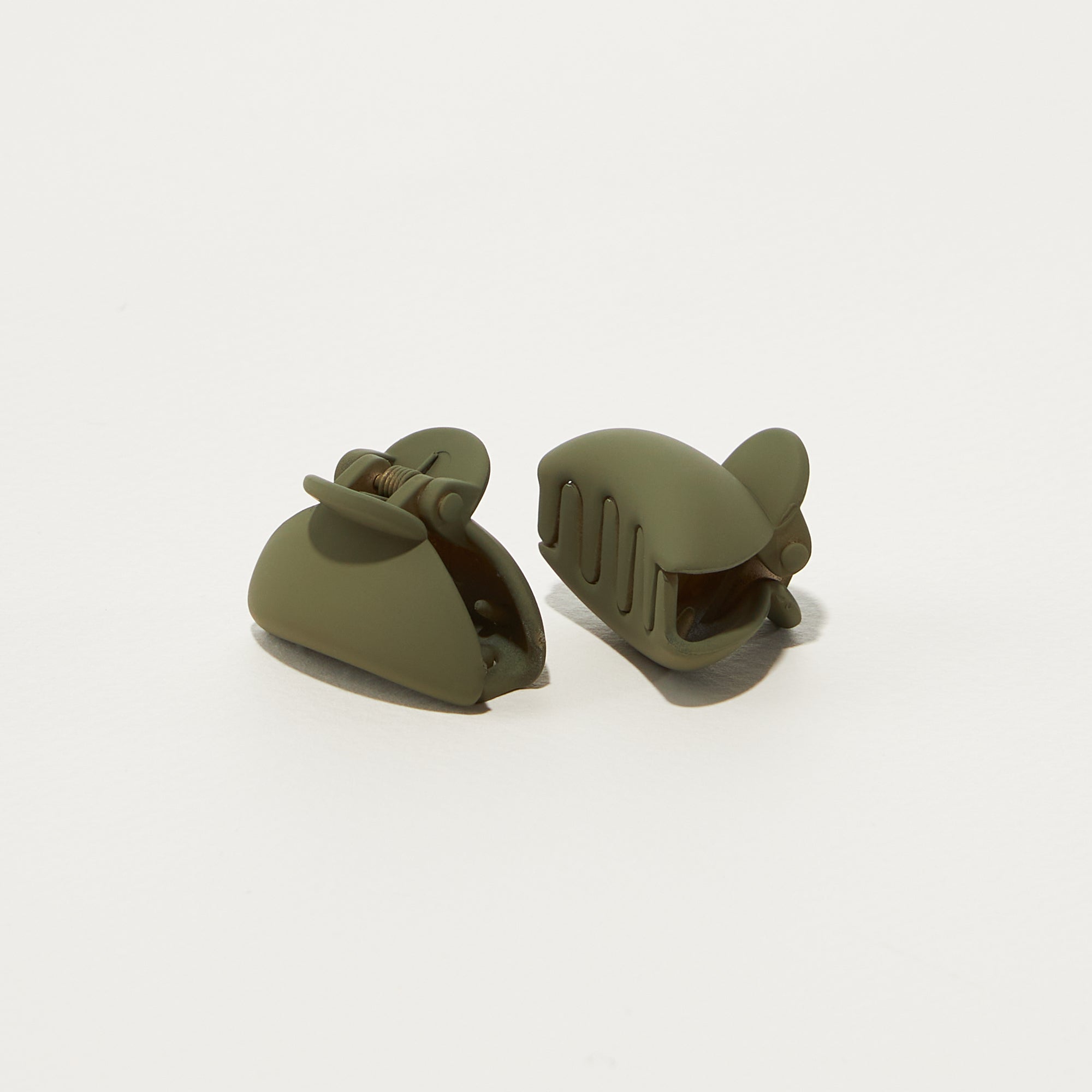 2 Pcs Set Rubber Coated Mini Half Moon Hair Claw Clips