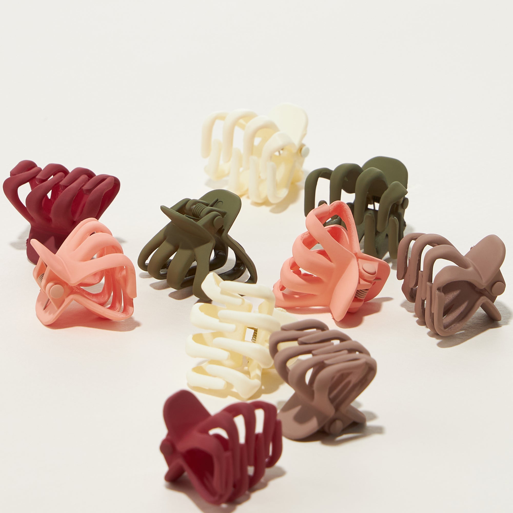 2 Pcs Set Rubber Coated Mini Octopus Hair Claw Clips - Frem