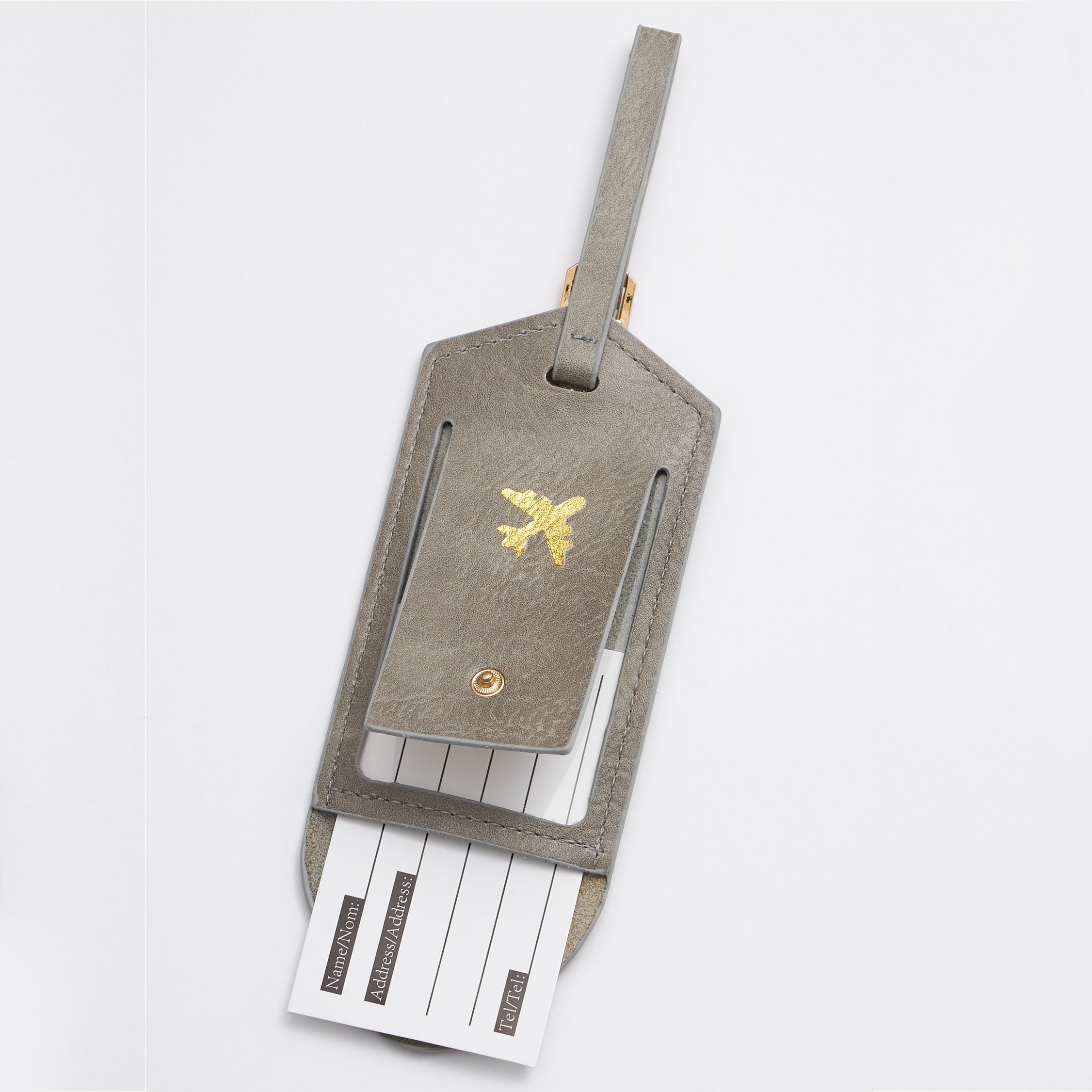 Genuine Leather Animal Print Luggage Tag - Frem