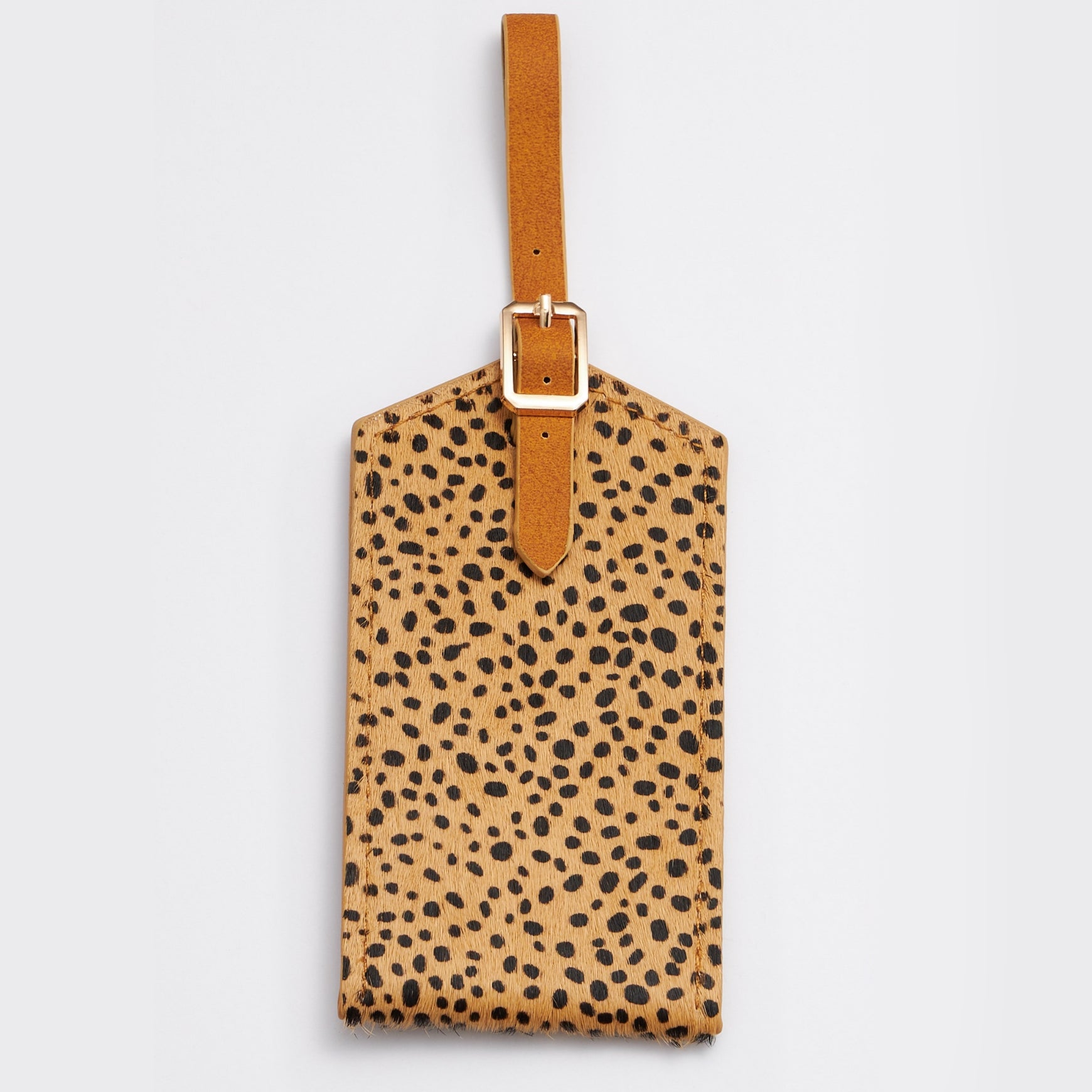 Genuine Leather Animal Print Luggage Tag - Frem