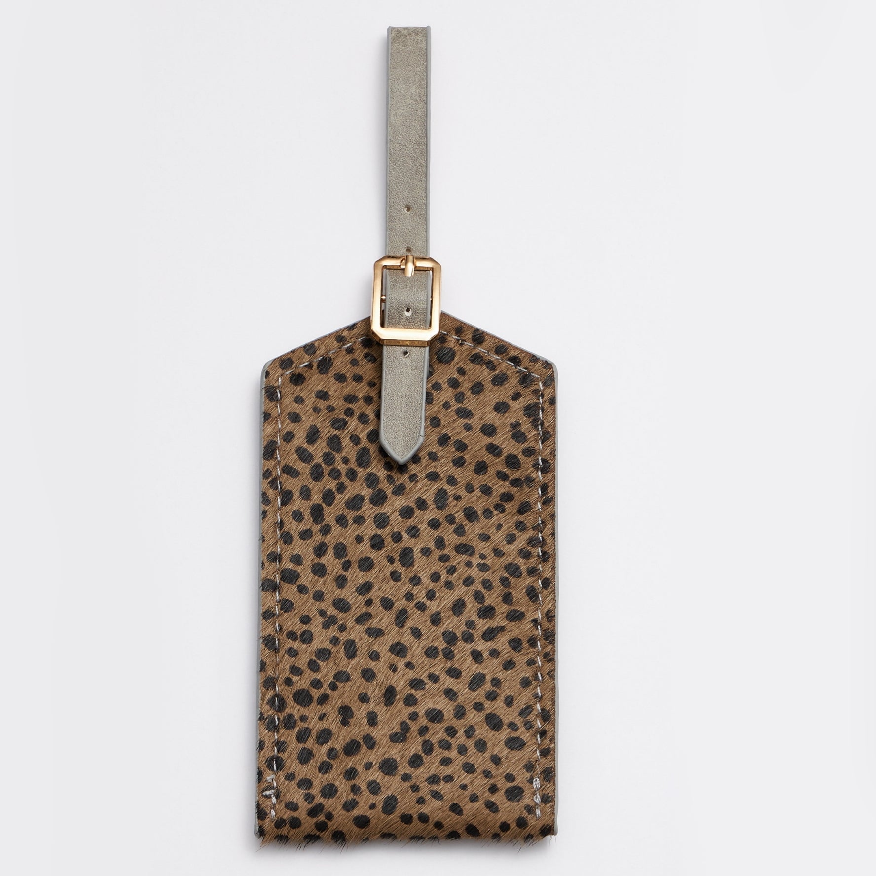 Genuine Leather Animal Print Luggage Tag - Frem
