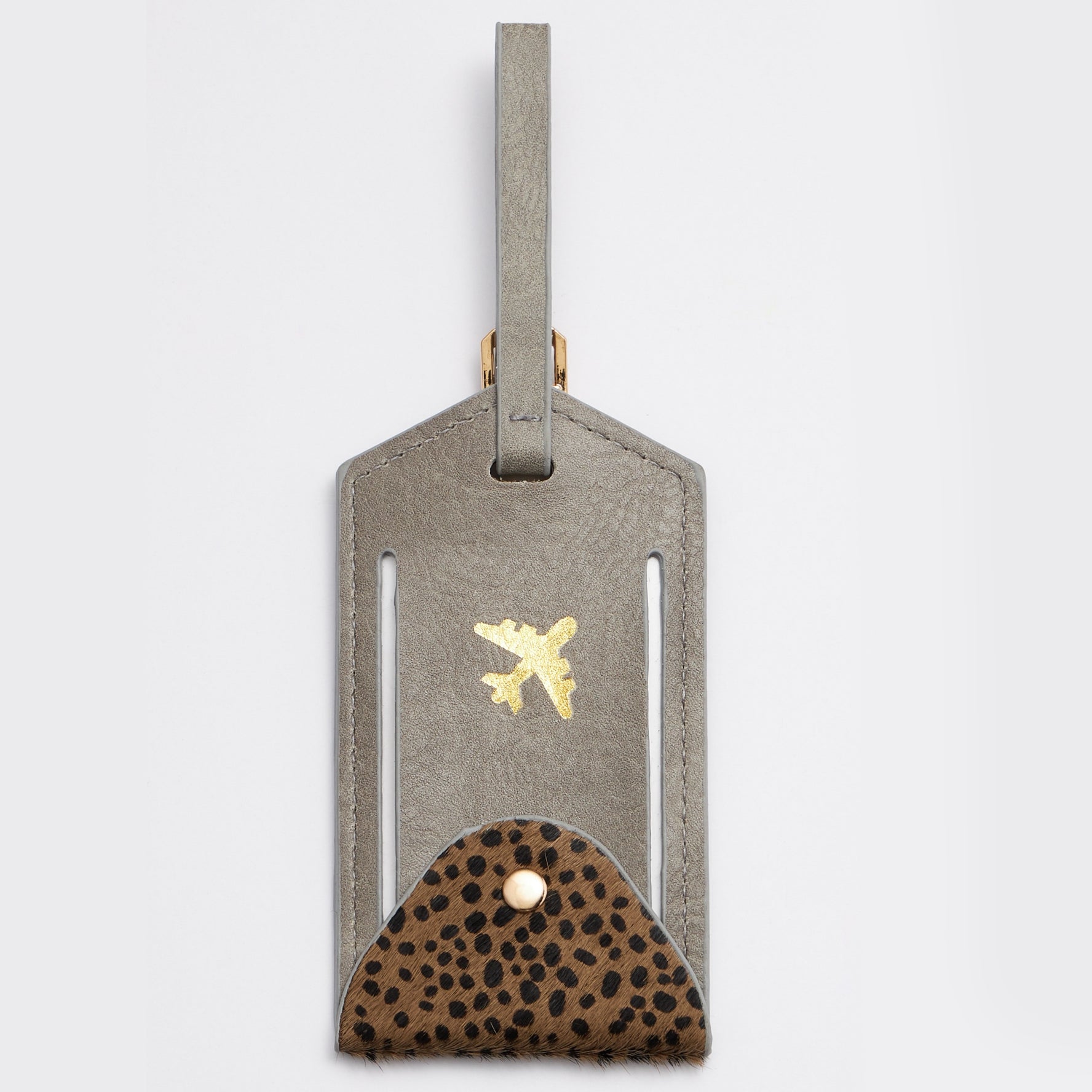 Genuine Leather Animal Print Luggage Tag - Frem