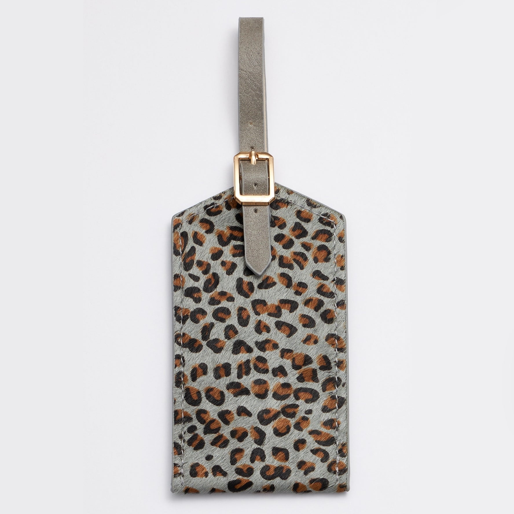 Genuine Leather Animal Print Luggage Tag - Frem