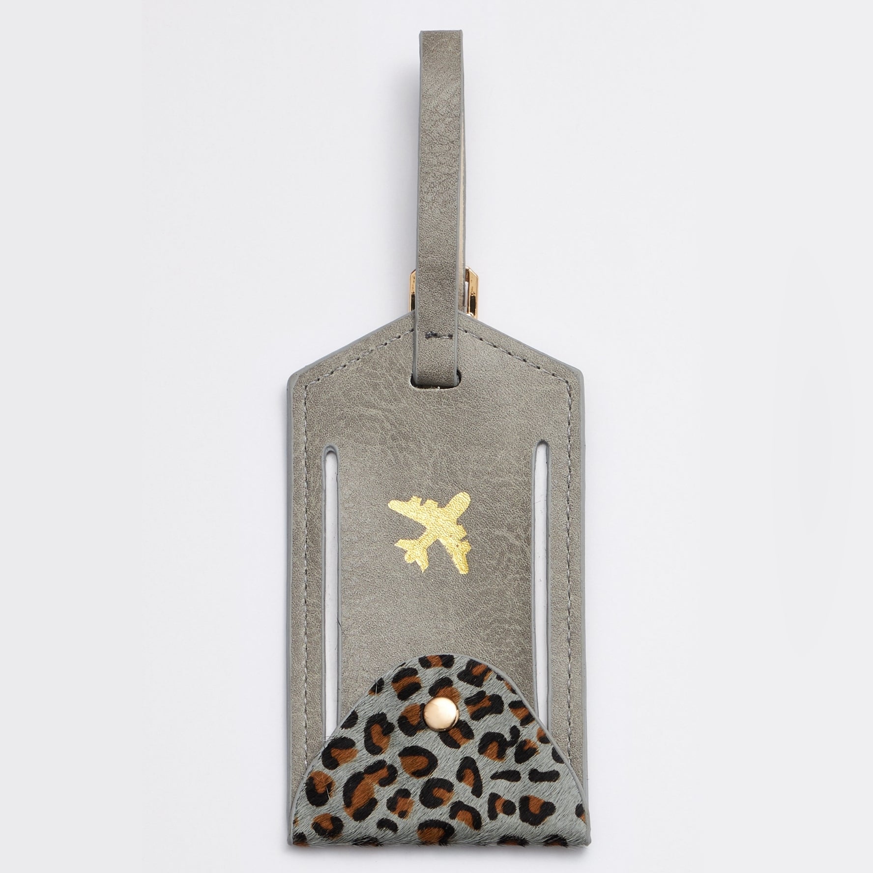 Genuine Leather Animal Print Luggage Tag - Frem