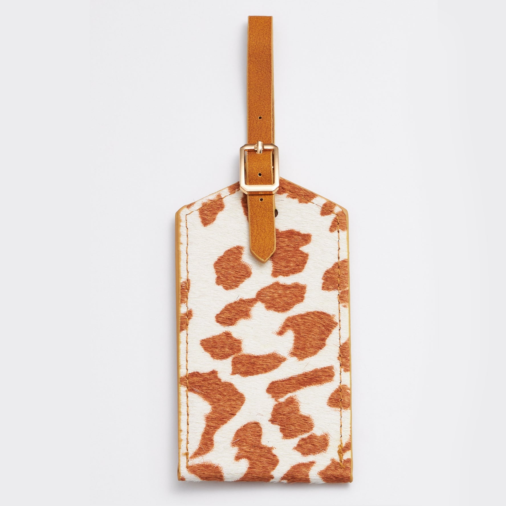 Genuine Leather Animal Print Luggage Tag - Frem