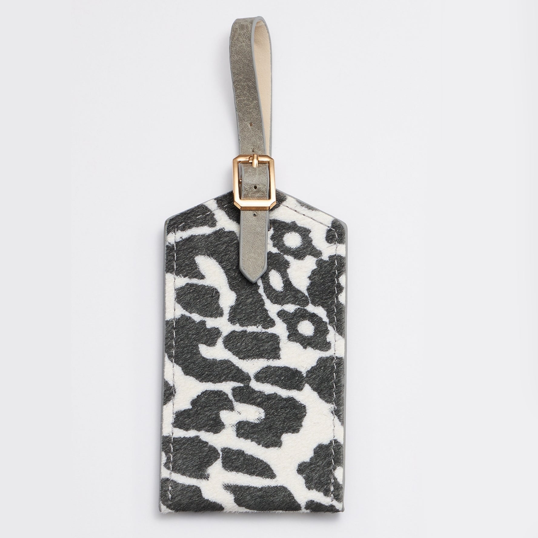 Genuine Leather Animal Print Luggage Tag - Frem