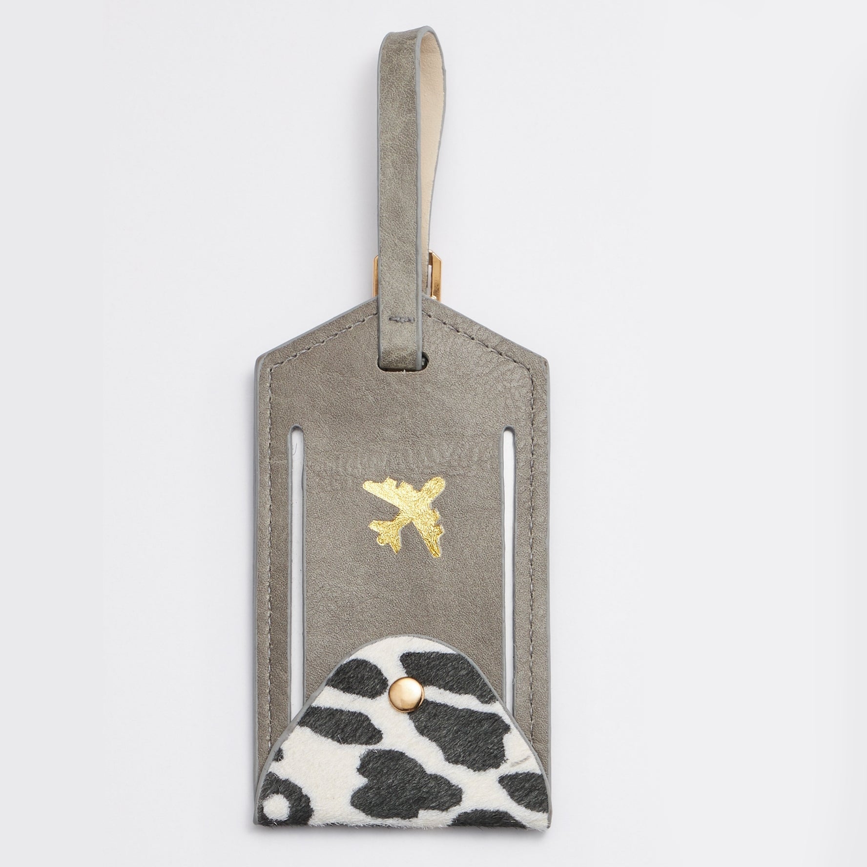 Genuine Leather Animal Print Luggage Tag - Frem