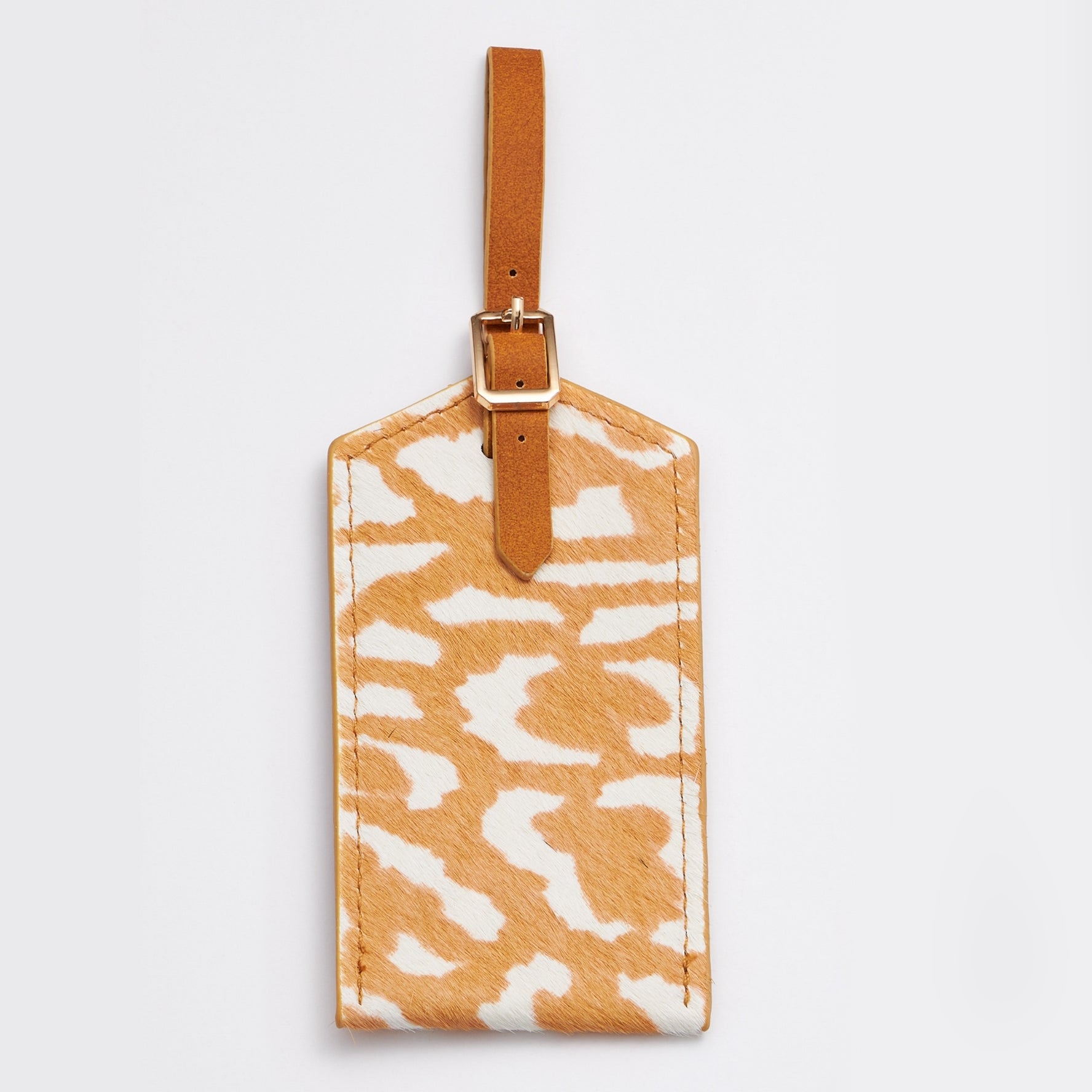 Genuine Leather Animal Print Luggage Tag - Frem