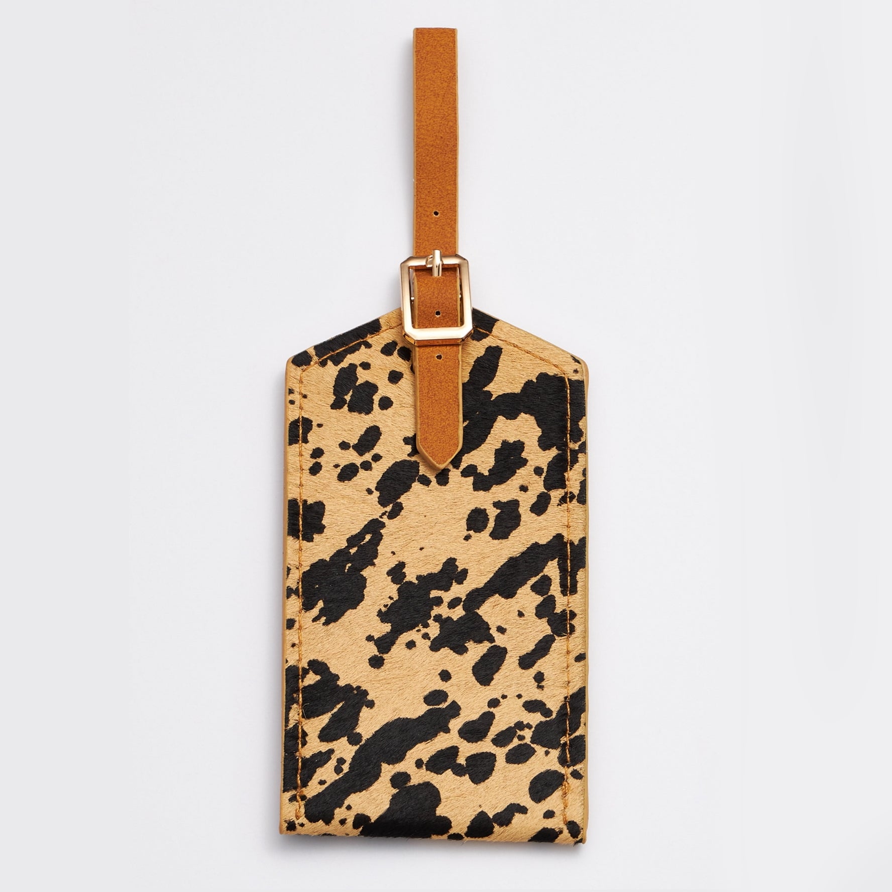 Genuine Leather Animal Print Luggage Tag - Frem