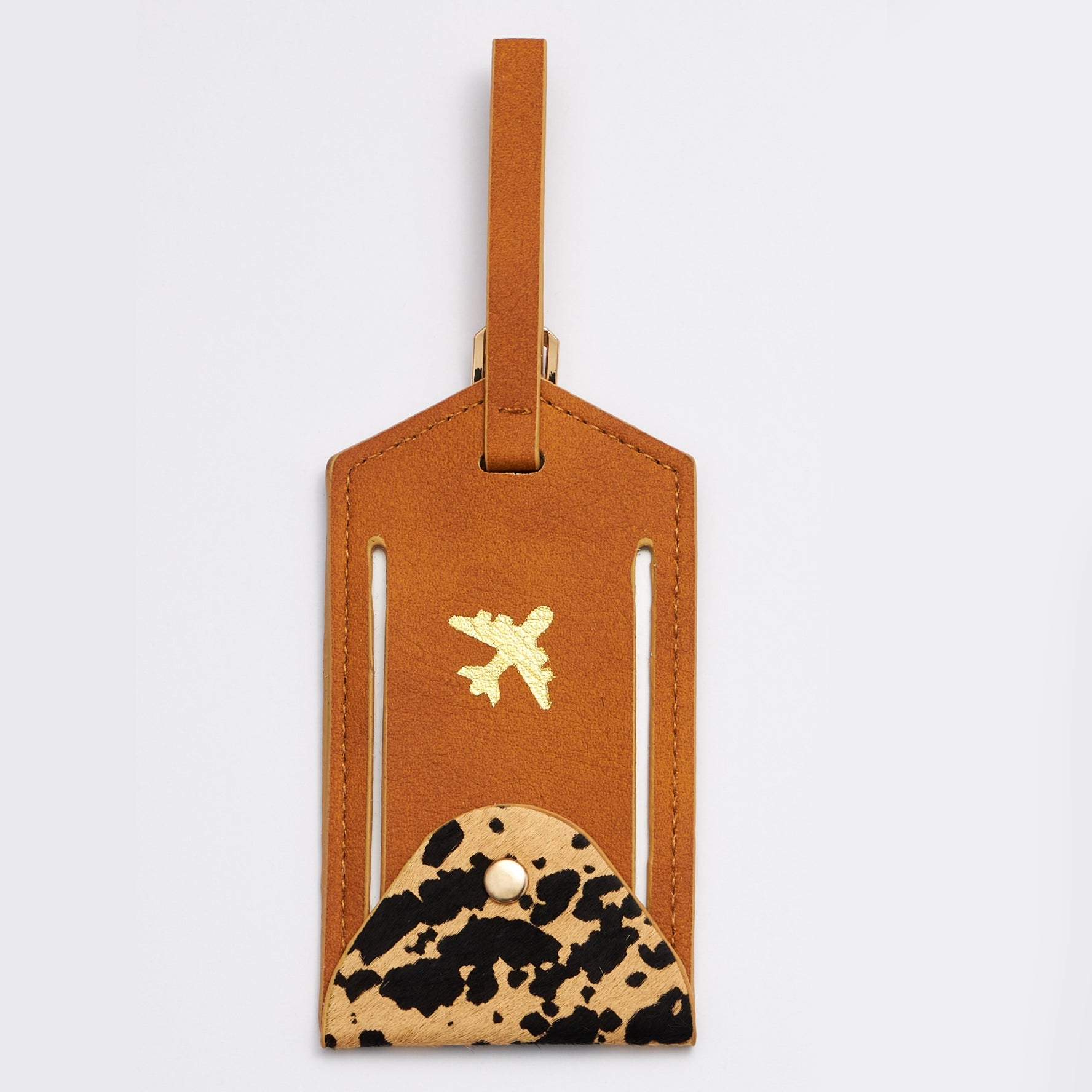 Genuine Leather Animal Print Luggage Tag - Frem