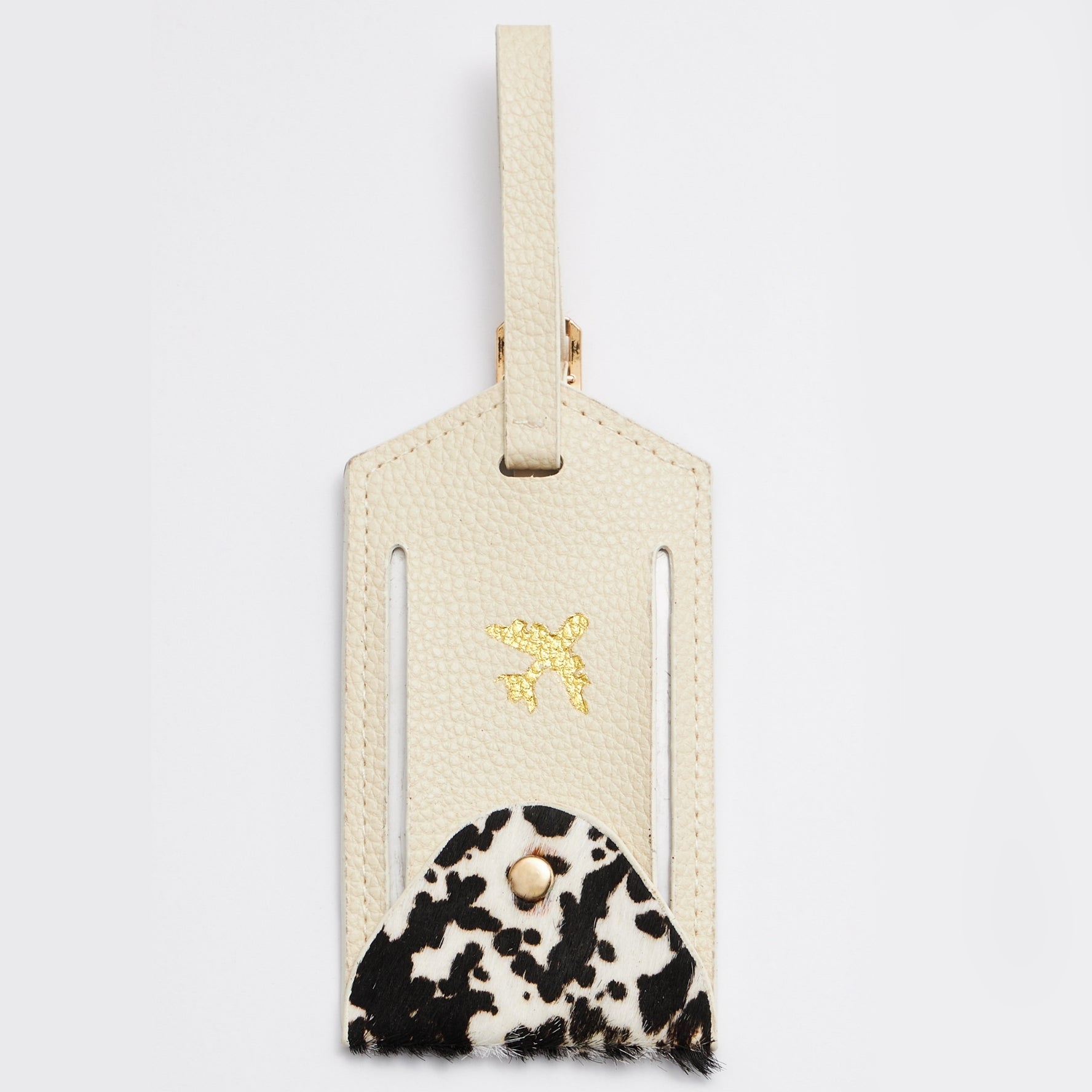 Genuine Leather Animal Print Luggage Tag - Frem