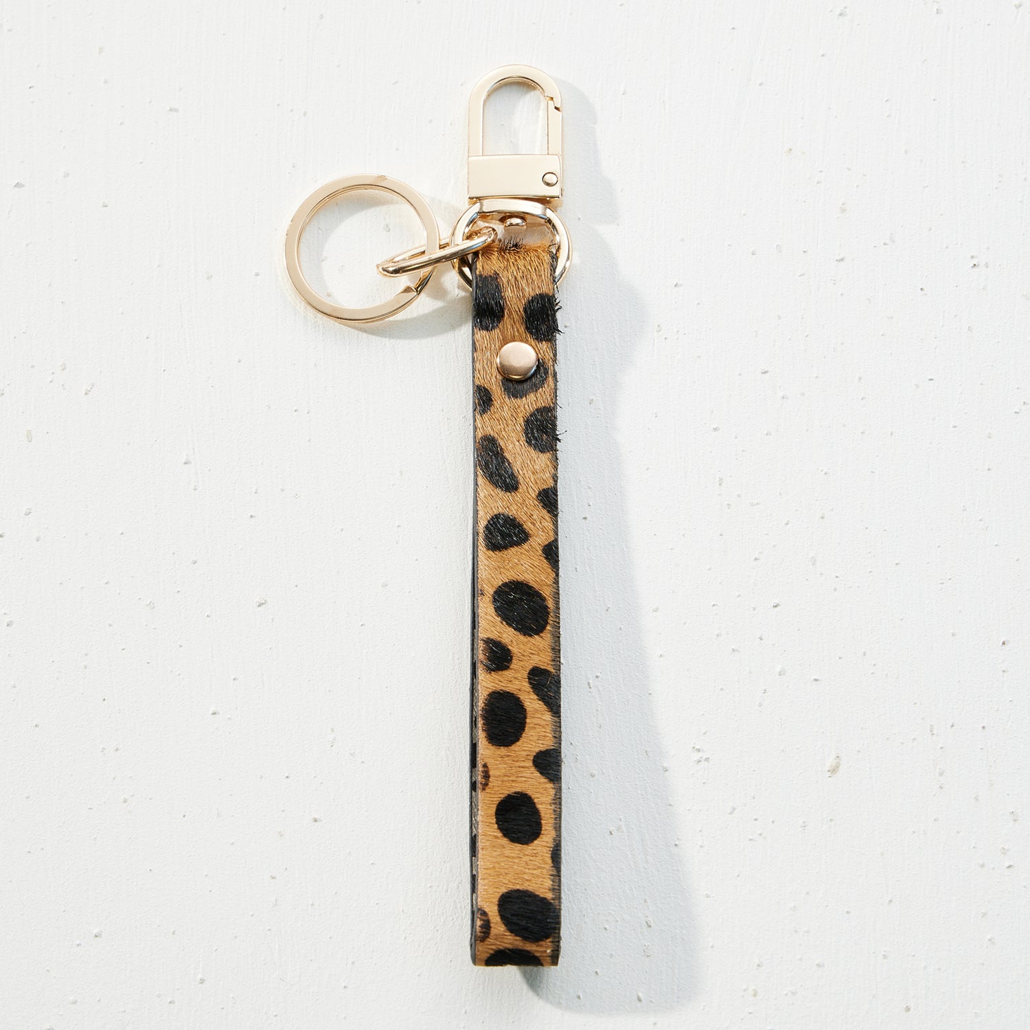 Calfskin Lanyard Keychain with O ring